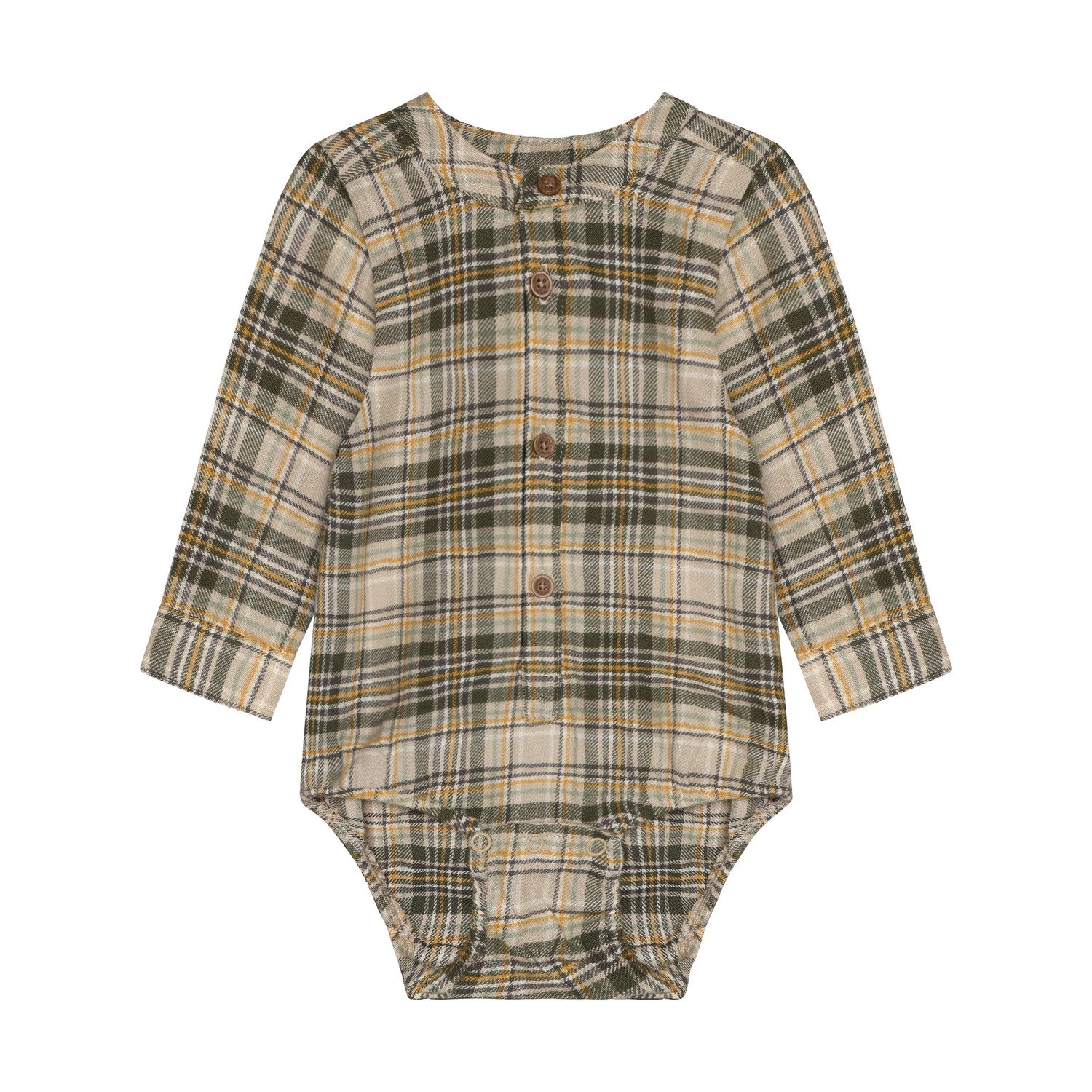 Minymo Hemdbody Baby Bodyhemd Jungen kariert Langarm aus 100 % Baumwolle