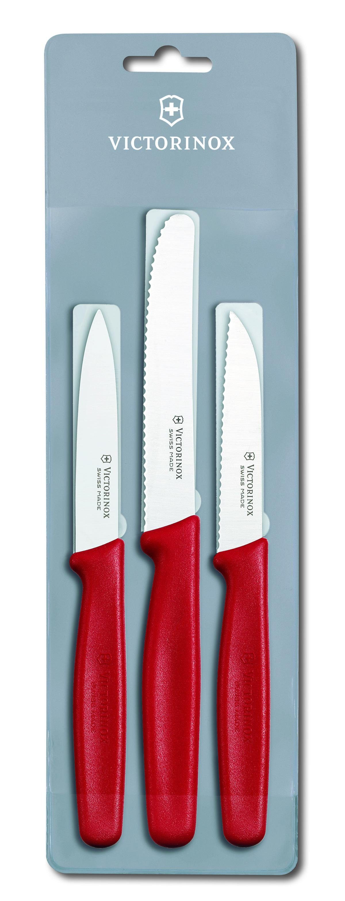 Gemüsemesser-Set rot Taschenmesser Victorinox 3tlg.,