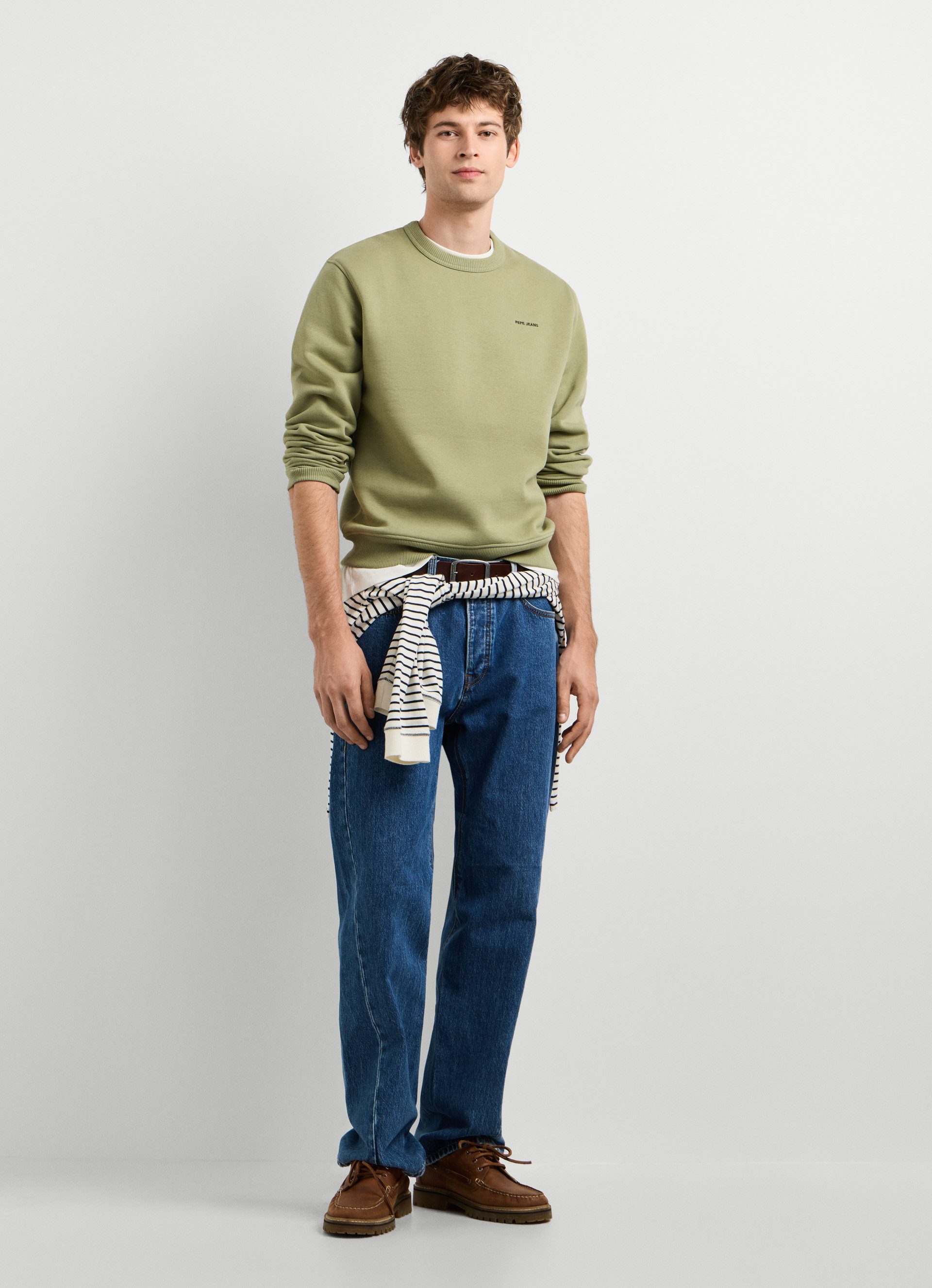 Pepe Jeans Sweatshirt JEFFERSON CREW mit Logostickerei, Baumwollmix – Bild 4 von 5
