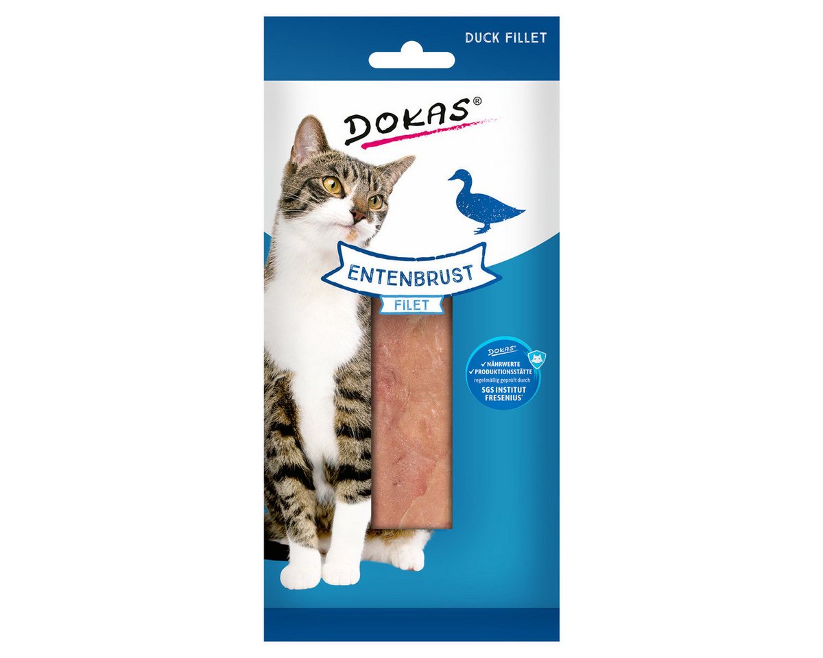 Dokas Entenbrust Filet 22 g, Snack für: Katze