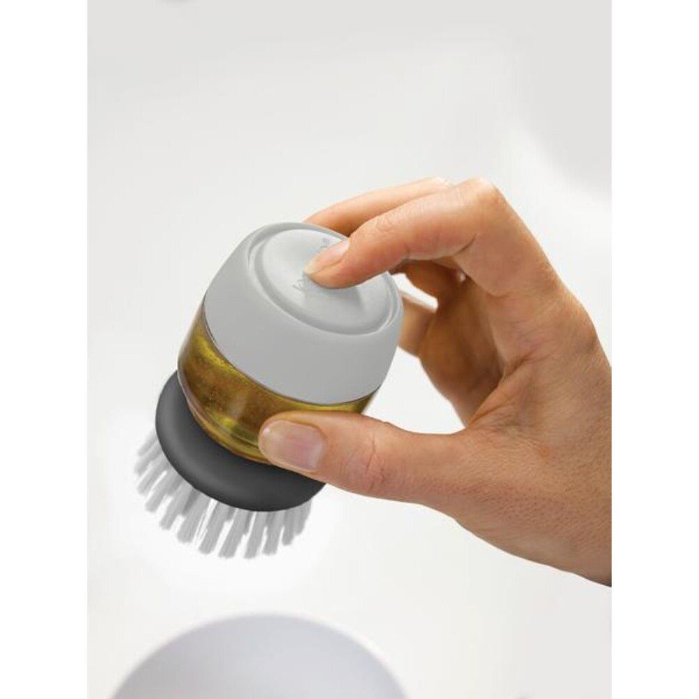 Joseph Joseph Reinigungsbürste Abwaschbürste Palm Scrub 13 cm grau, Mörser granit mit Bambusdeckel Dash, 15,50cm, Bambus, grau