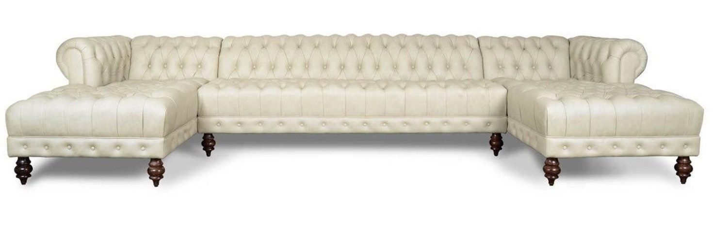 Xlmoebel Chesterfield-Sofa Klassisches Chesterfield Ecksofa aus hochwertigem Leder, Ecksofa, Hergestellt in Europa