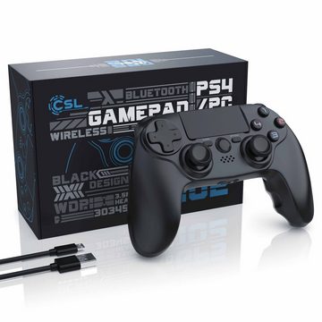 CSL Gaming-Controller (1 St., Wireless Gamepad für PS4 Touchpad, 3,5 mm AUX, Dual Vibration)