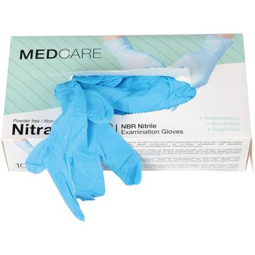 Bestlivings Einweghandschuhe Einmalhandschuhe-05063 (Packung) Einmalhandschuhe 100 Stück Box (verschiedene Größen M und L) Allergiefrei aus Nitril in Blau Medizinisch Puderfrei