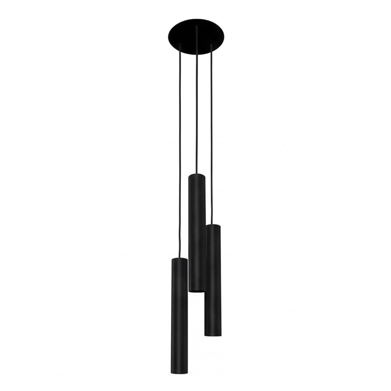Licht-Erlebnisse Pendelleuchte EYE, ohne Leuchtmittel, Metall H: max. 130 cm Schwarz GU10 3-flammig Modern