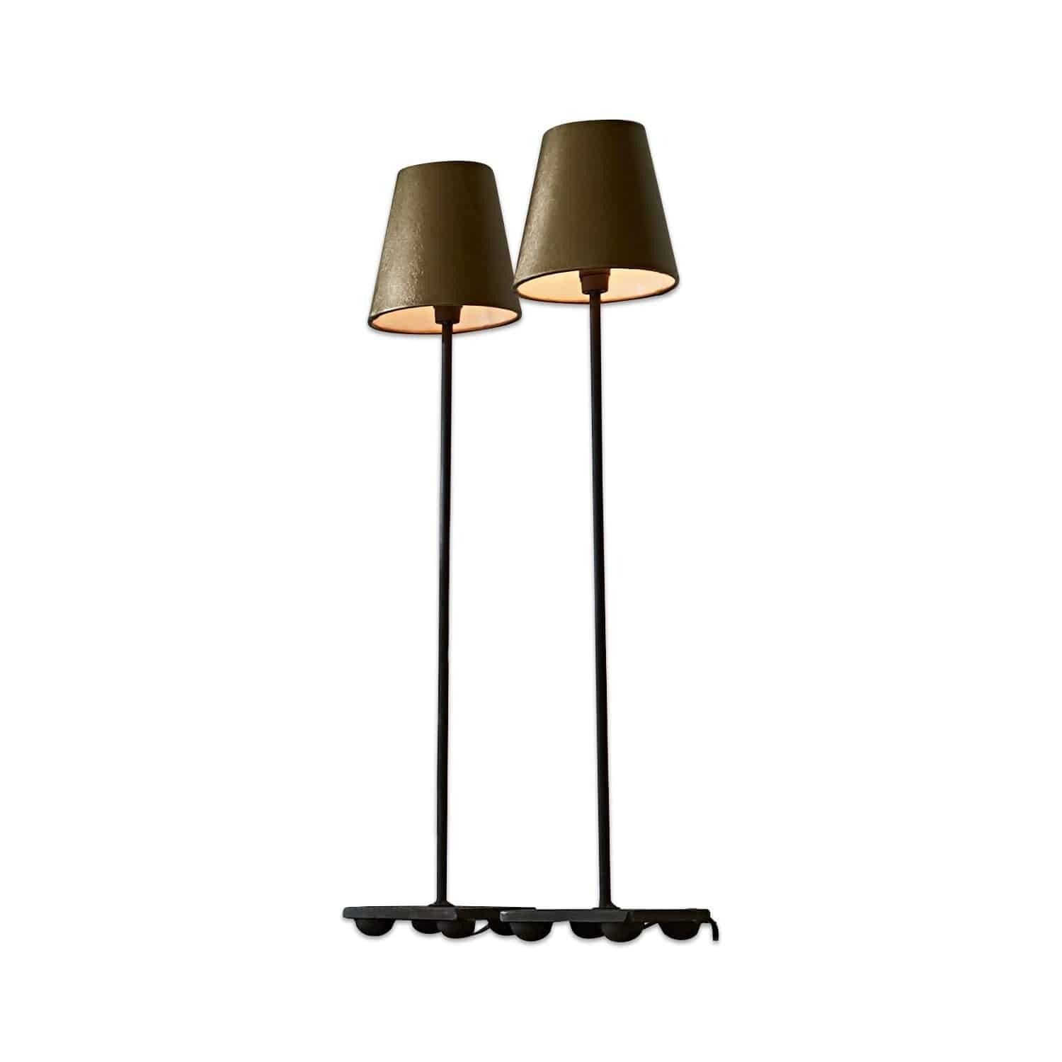 Mirabeau Tischleuchte Tischlampe 2er Set Filia antikgold/schwarz