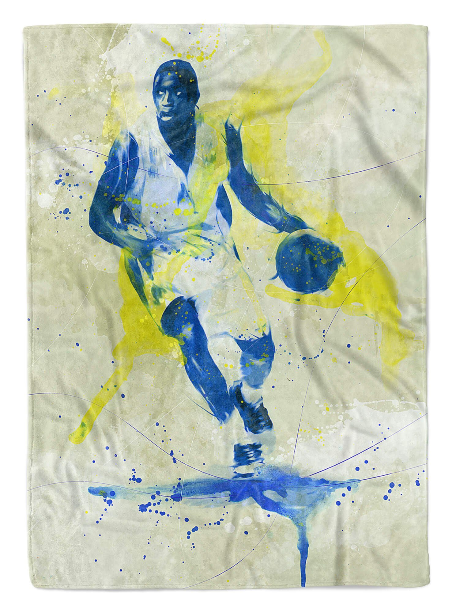 Sinus Art Handtücher SplashArt Sport Handtuch Strandhandtuch Saunatuch Kuscheldecke Kunstvoll Basketball II Sp, Baumwolle-Polyester-Mix (1-St), Handtuch