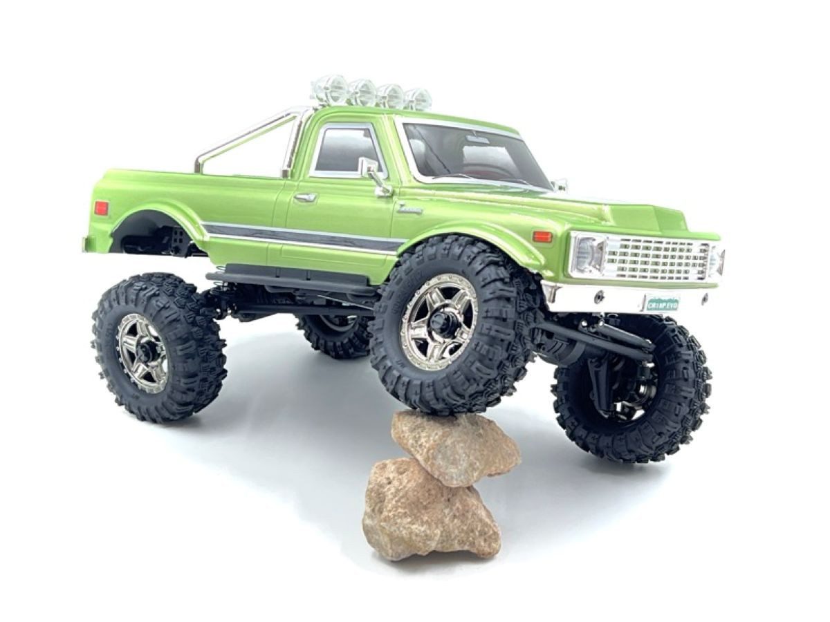 Absima RC-Auto Hobby Plus 1:18 Crawler Truck CR18P EVO-V2 Convoy Allrad (Set, inkl. 2.4 GHz Fernsteuerung, 2S Fahrakku und USB Ladekabel), RETRO 100% ELEKTRISCH