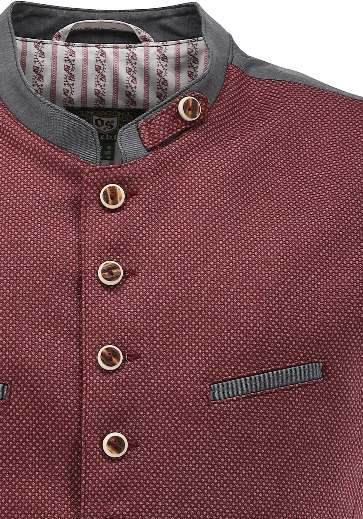 OS Trachten Trachtenweste Qalimo Slim Fit, 4 Leistentaschen, ärmellos