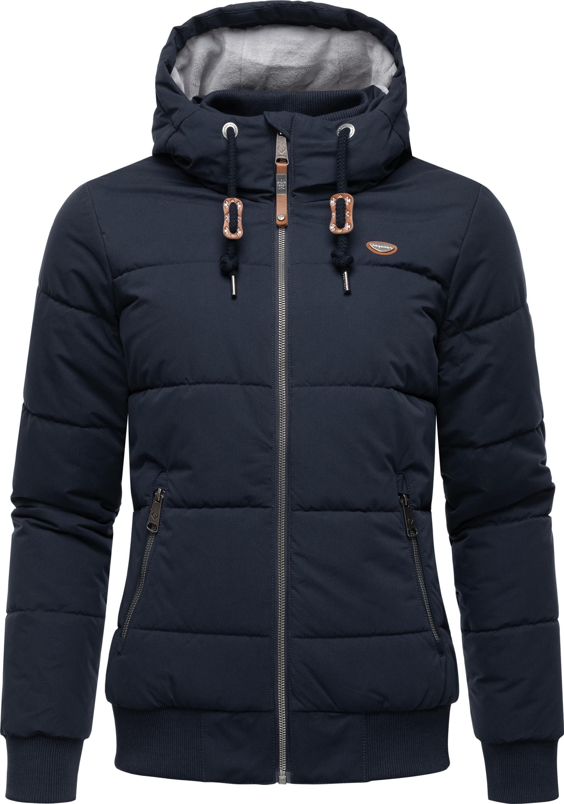 navy stylische Solid Winterjacke Steppjacke Ragwear Nuggys und taillierte