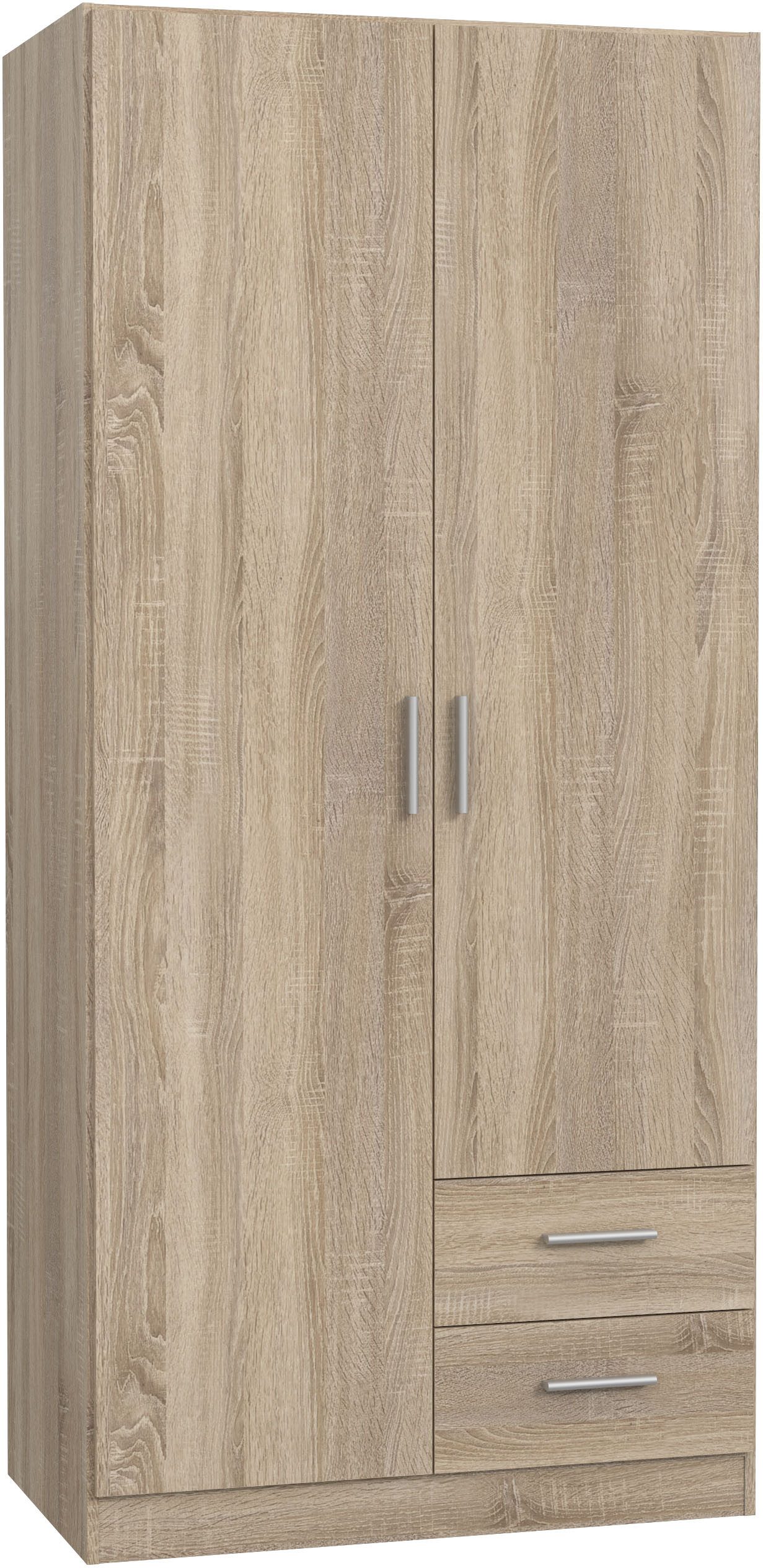 FORTE Kleiderschrank FORTE JOAKIM, Drehtürenschrank Sonoma Eiche B/H/T 90,8/197/54 cm, viel Platz
