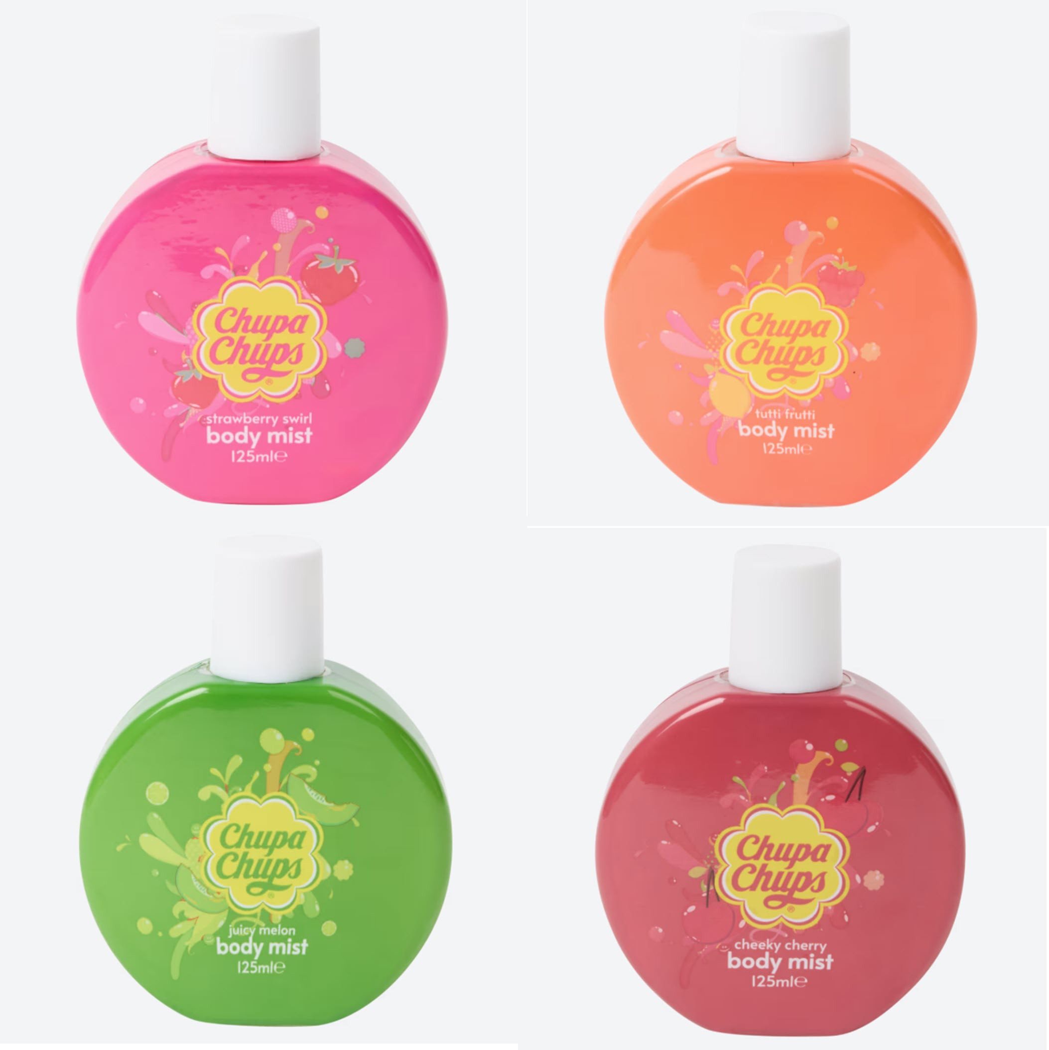 Chupa Chups Körperspray Chupa Chups Köperspray Body Spray Body Mist 4 x 125 ml, 4-tlg.