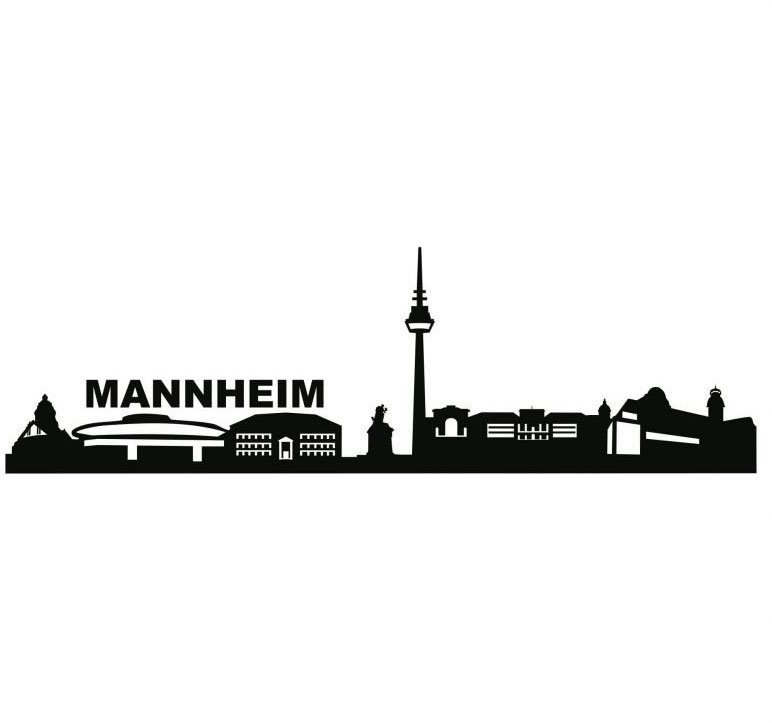 Wall-Art Wandtattoo Stadt Skyline Mannheim 120cm (1 St)