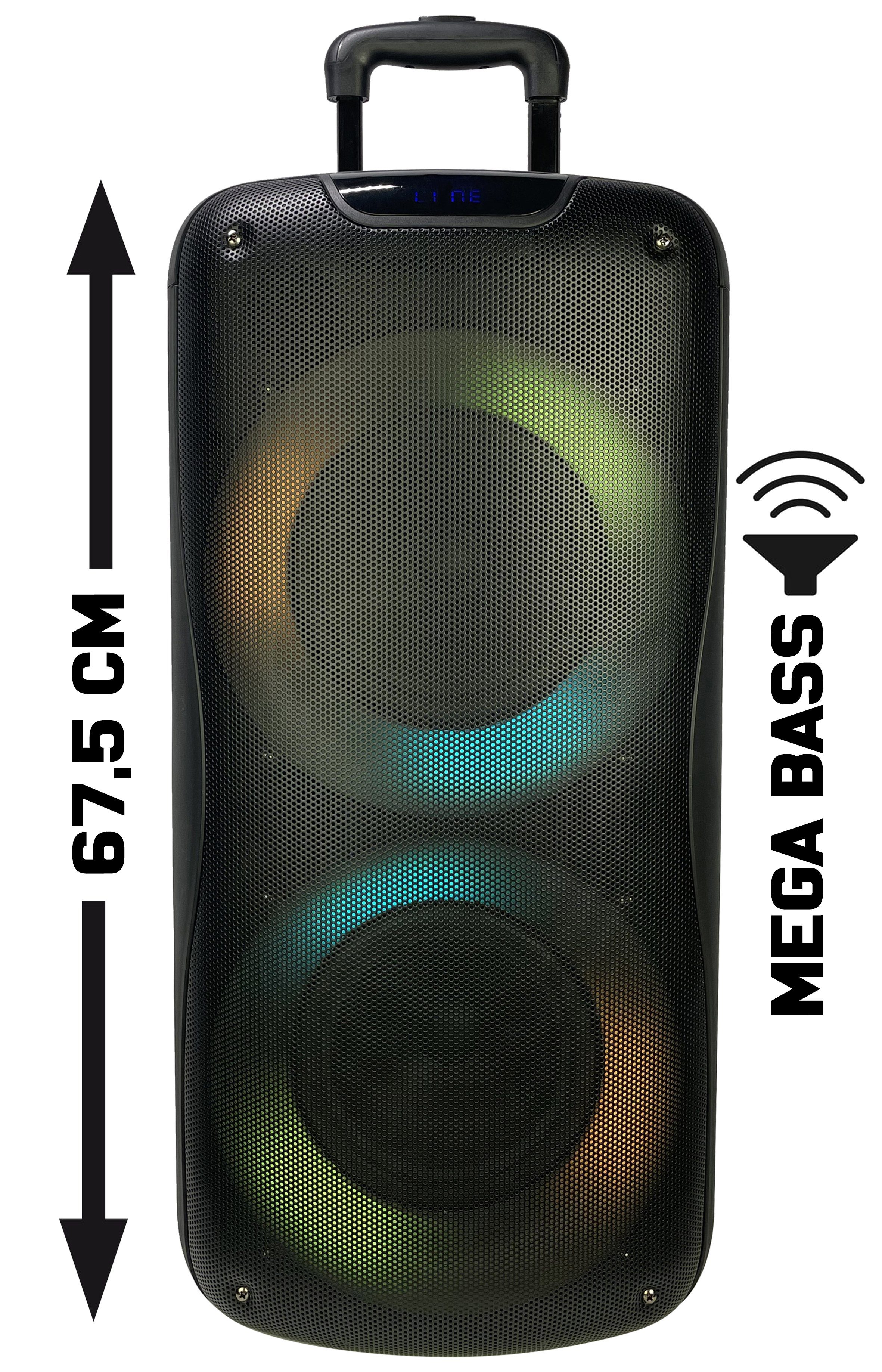 W, 2 Party-Lautsprecher JTC Mega hochauflösender LED Bass) (100 Bluetooth, LSPY829 Klang, Lichtkreise,