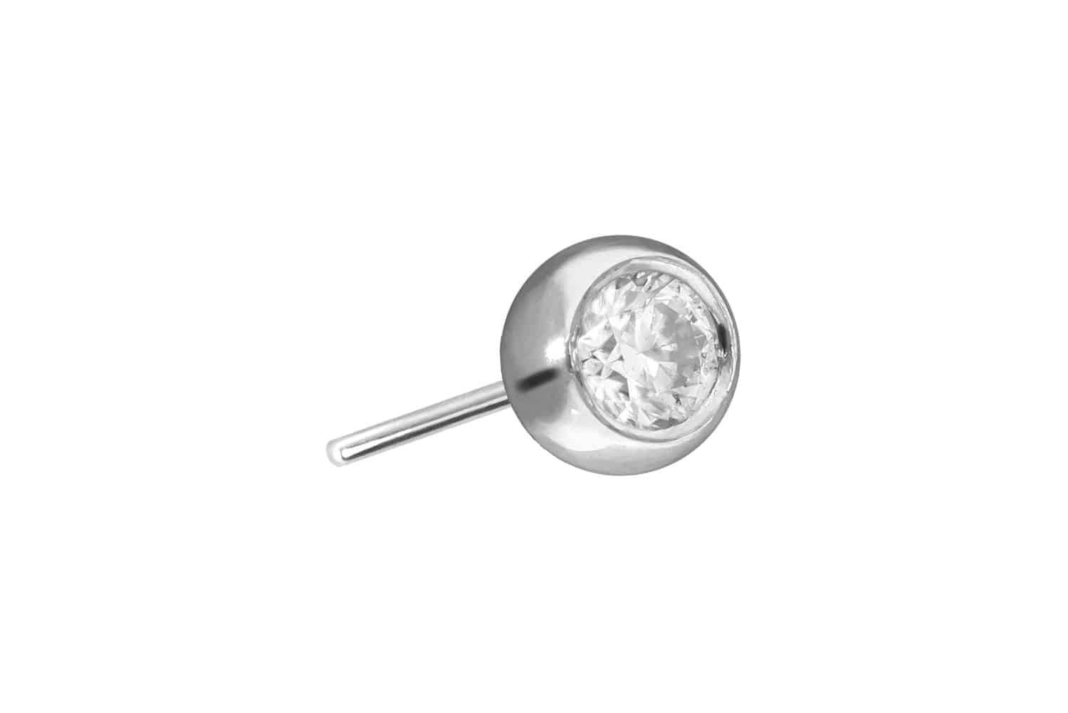 Piercing-Set 14 Karat Gold Kugel mit Titan Push Pin MOISSANIT