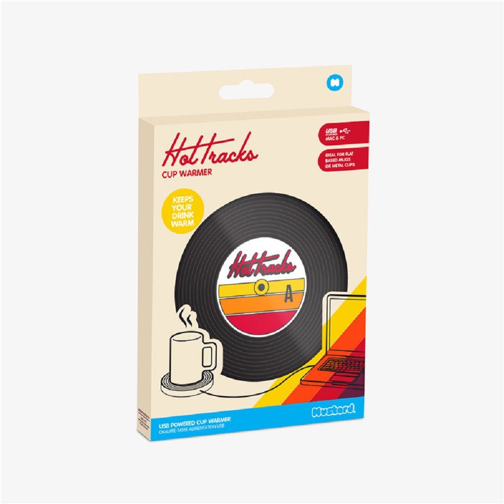 Mustard Tassenwärmer Hot Tracks, ca. Ø 10 cm USB Tassen Wärmer Retro Schallplatte