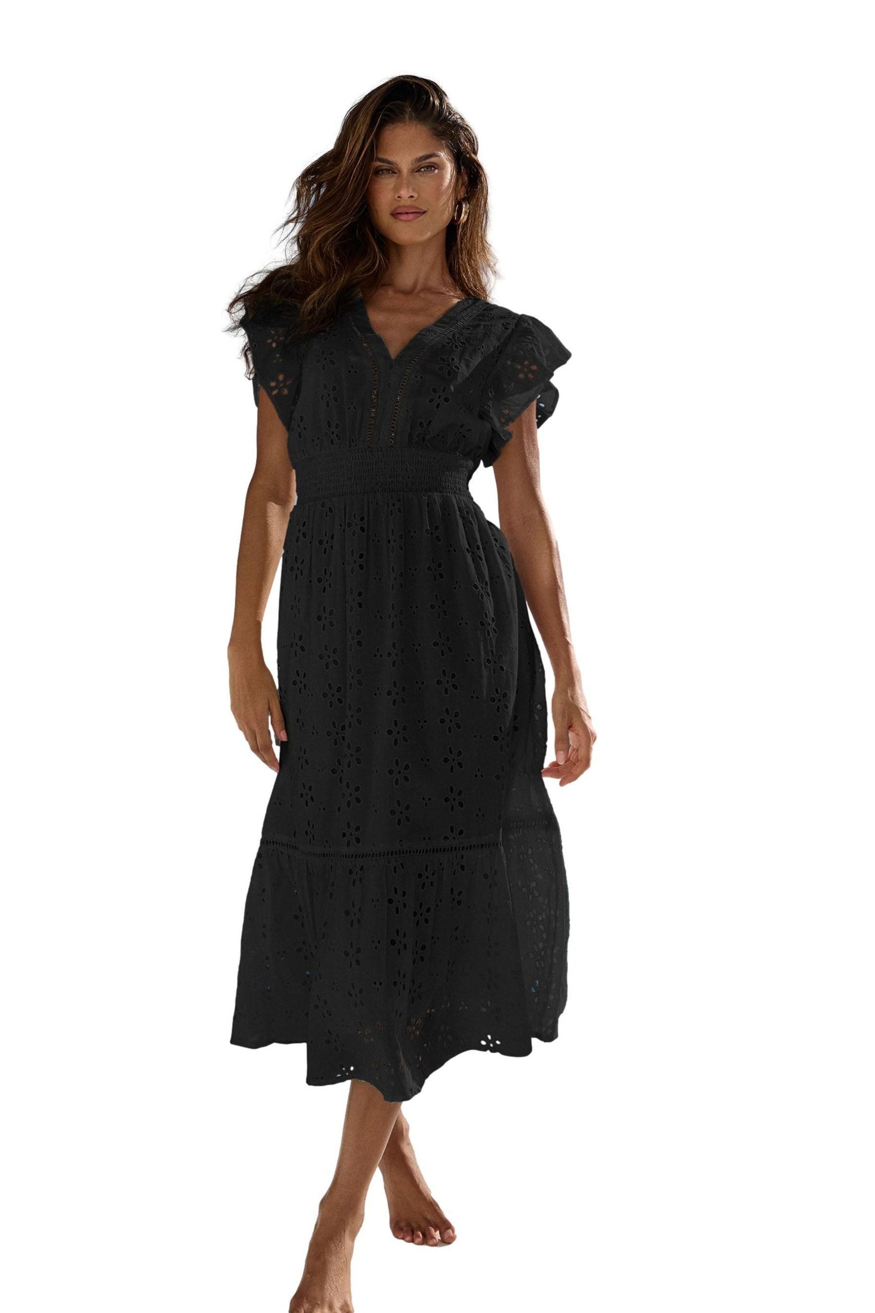 LIPSY Blusenkleid Lipsy Midikleid mit Flatterärmeln, Regular (1-tlg)