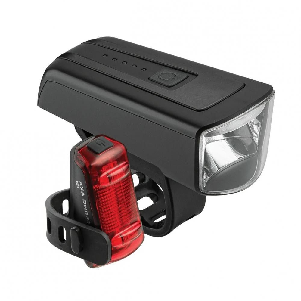 AXA Fahrradbeleuchtung Axa DWN 70 Akku-Beleuchtungsset 70 Lux Schwarz - USB-aufladbar mit Bre