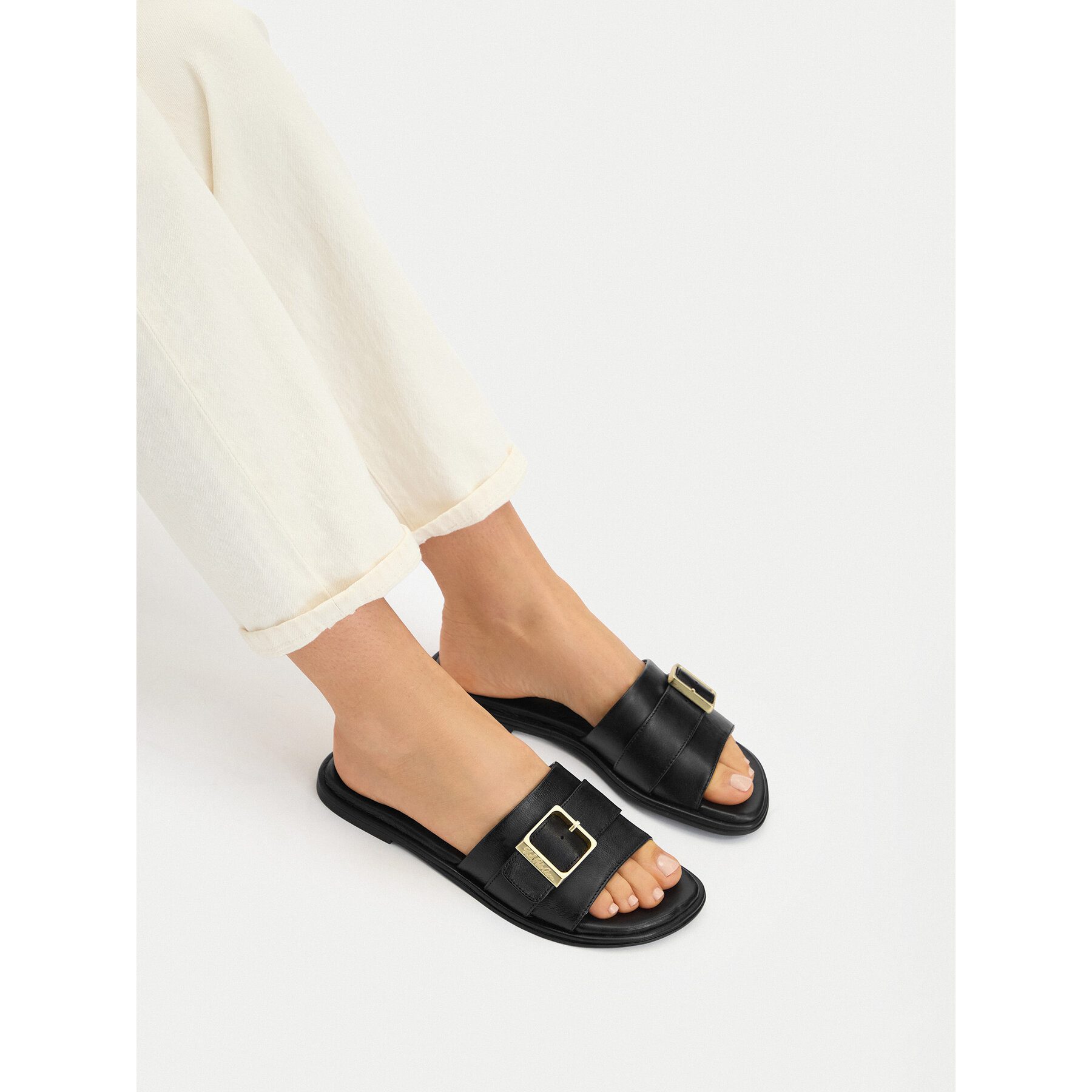 U.S. Polo Assn. US Polo Assn Damen-Flip-Flops, Schwarz Badepantolette