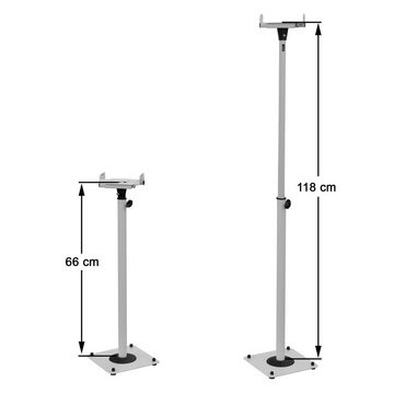 Drall Instruments LS-1W TV-Ständer, (2-tlg., Universal Ständer für Lautsprecher Boxen, bis 5 kg, Höhe: 66-118 cm)