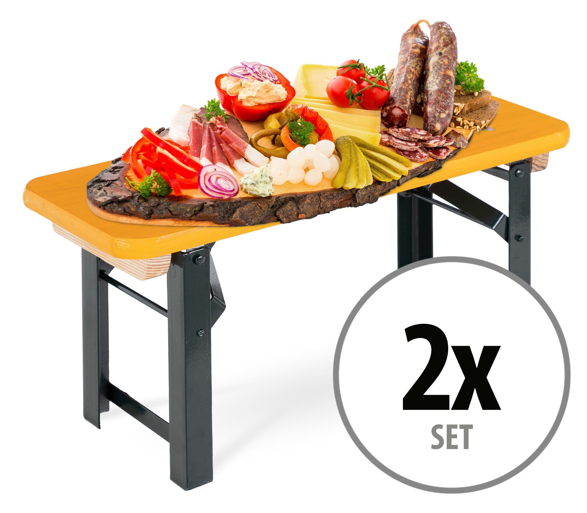 Stagecaptain Servierplatte BB-55 Hirschgarten Bierzeltbankerl, Miniaturformat 2-tlg), Nützliche Holz, (Spar-Set, für Buffet jedes Orange im Bierzelt-Bank Deko 