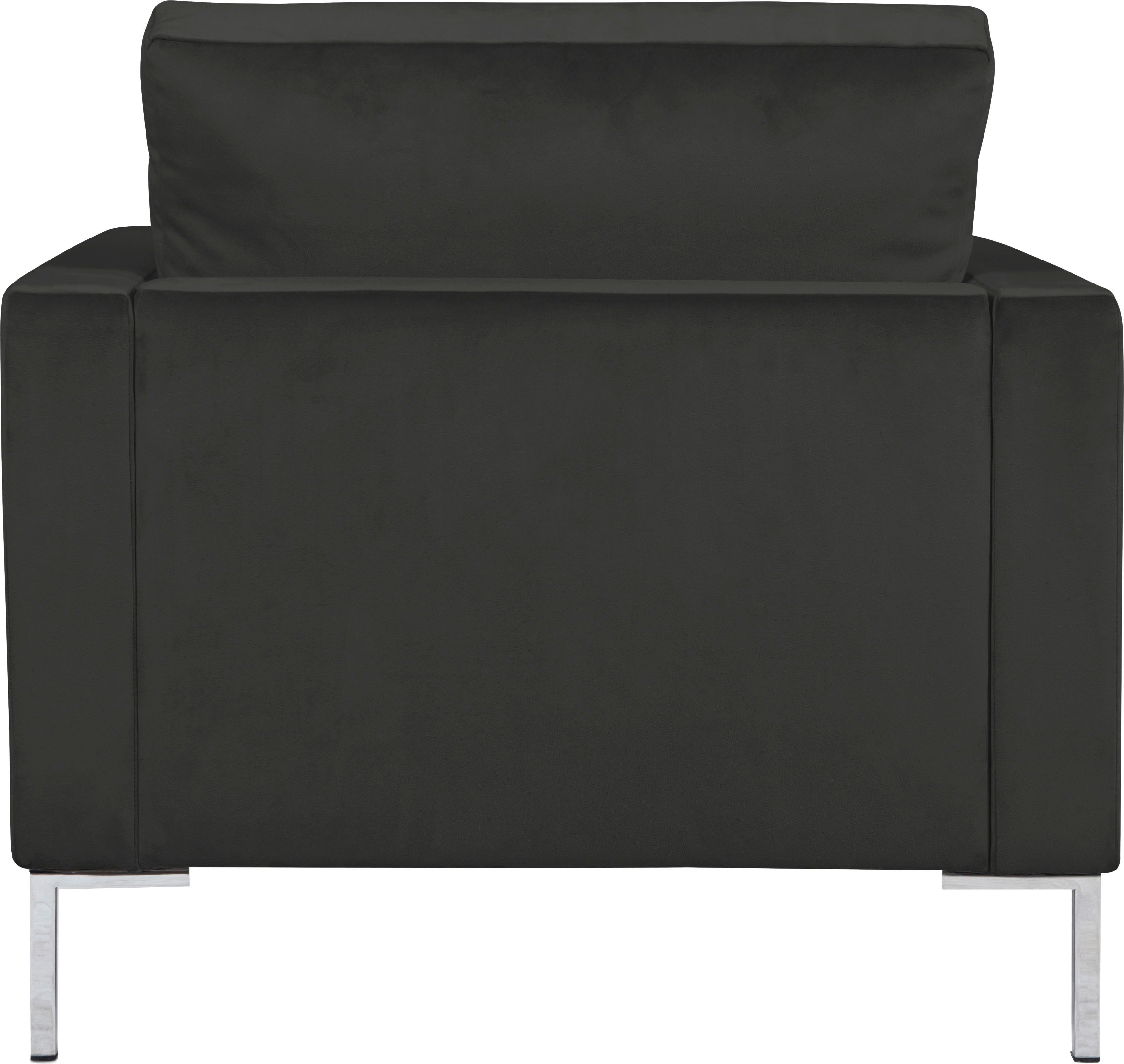 Alte Gerberei black Sessel Metall-Winkelfüßen Velina, mit