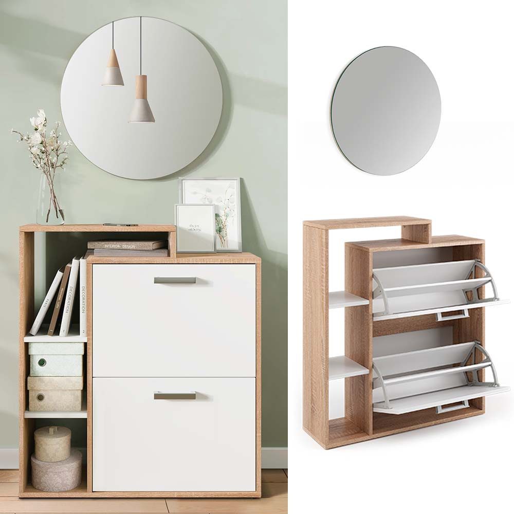 Vicco Schuhkipper Orlando, Sonoma, 2 Teile, mit Spiegel günstig online kaufen