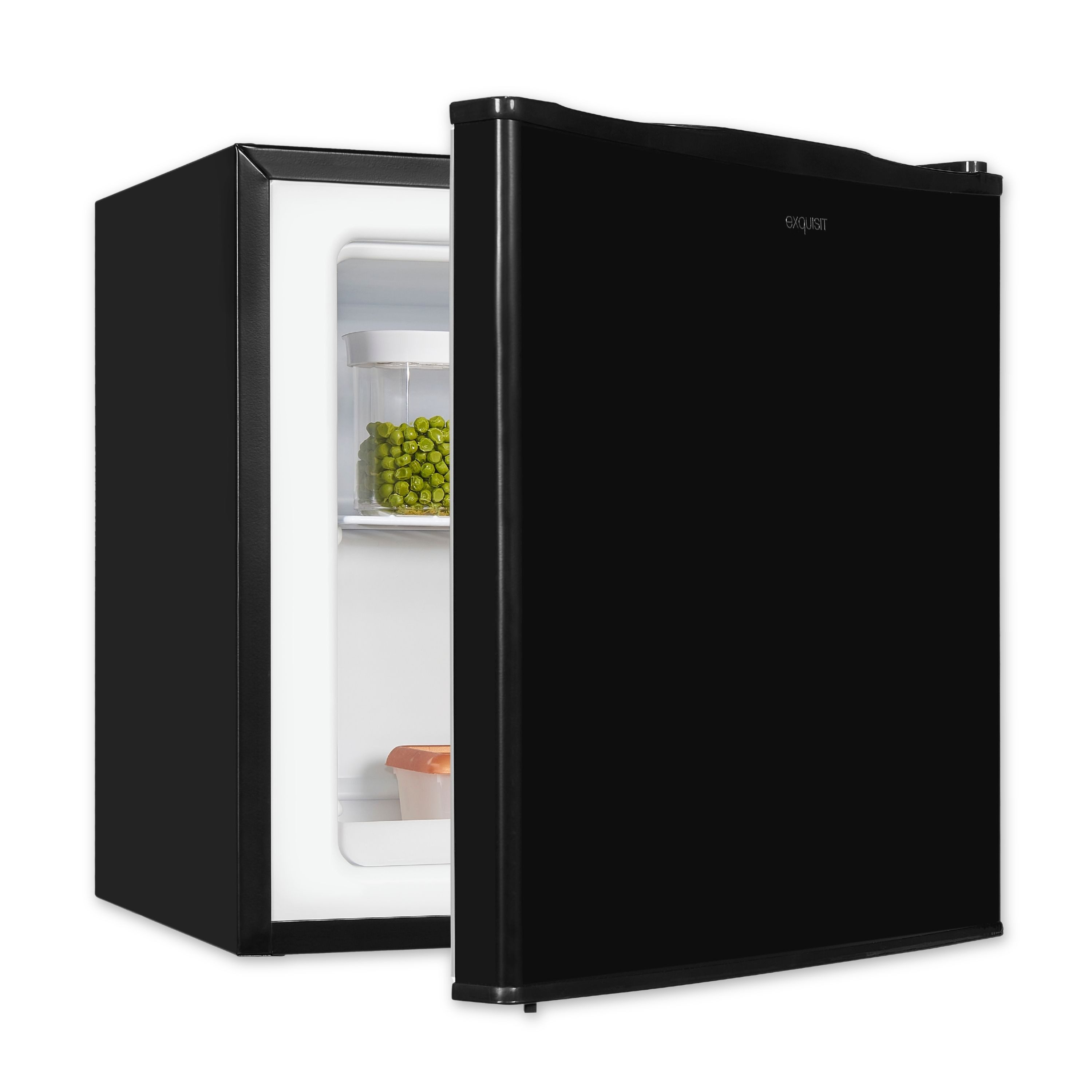 exquisit Gefrierschrank GB40-150E schwarz, 51 cm hoch, 47 cm breit, Praktischer Mini-Gefrierschrank 4*-Gefrierfach, flexibel & einfach