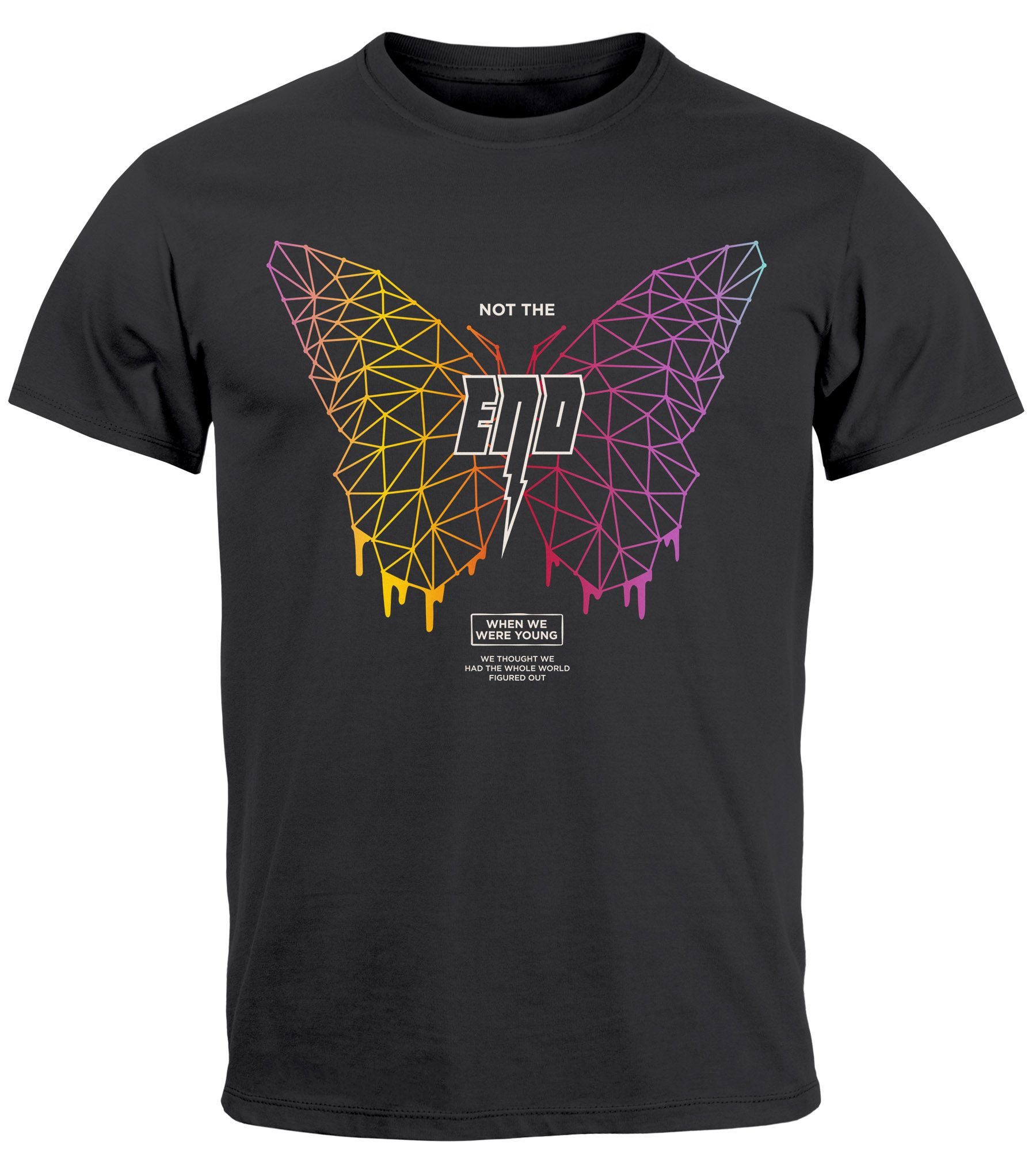 Neverless Print-Shirt Herren T-Shirt Schmetterling Geometric günstig online kaufen