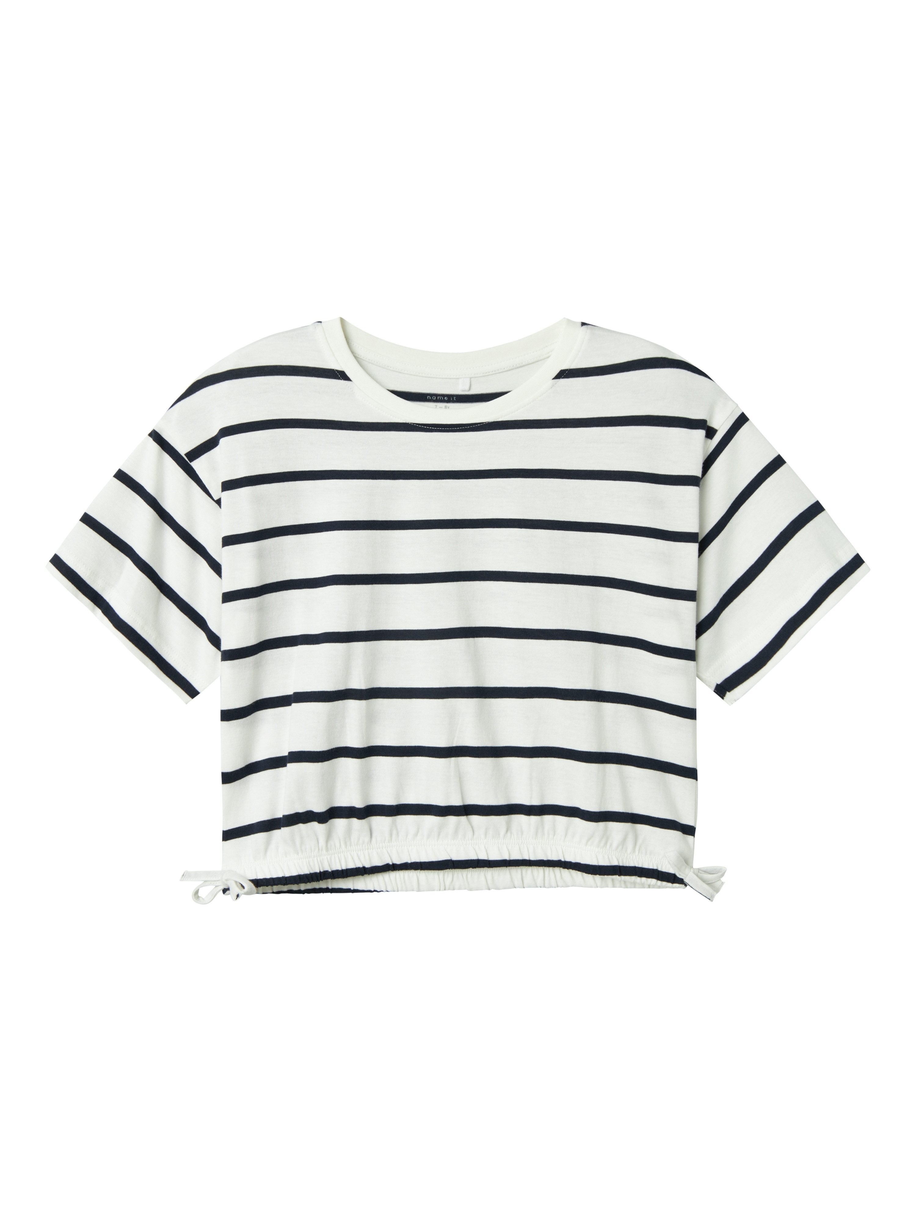 Name It T-Shirt NKFFUNION SS CROPPED BOXY TOP NOOS mit Kordelzug in der Taille – Bild 3 von 5