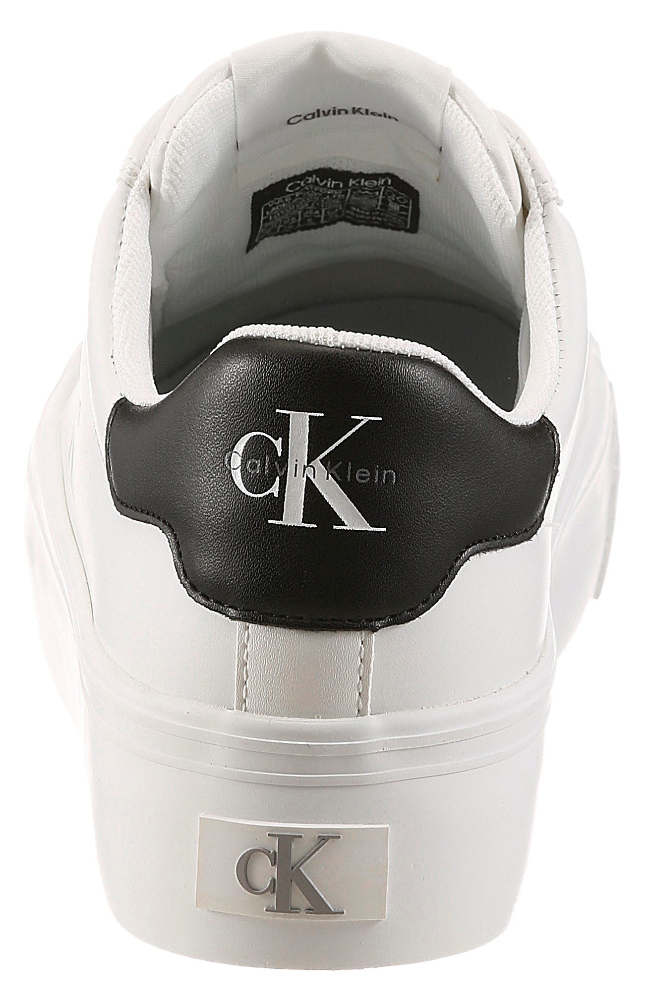 Calvin Klein VULC FLATFORM LACEUP LOW LTH Plateausneaker Schnürschuh, Halbschuh, Freizeitschuh mit seitlichem Logoschriftzug