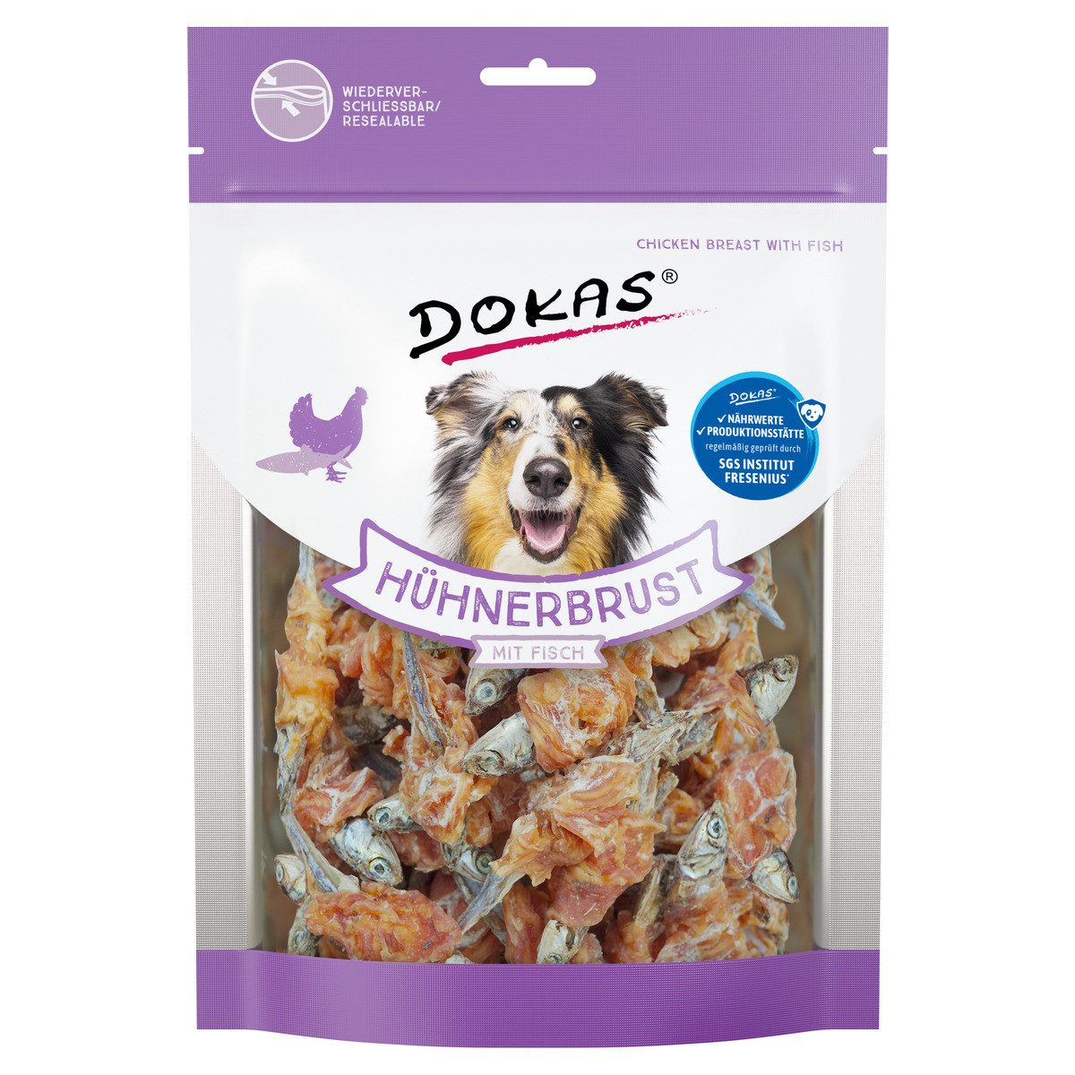 Dokas Hühnerbrust mit Fisch 220 g, für: Hund