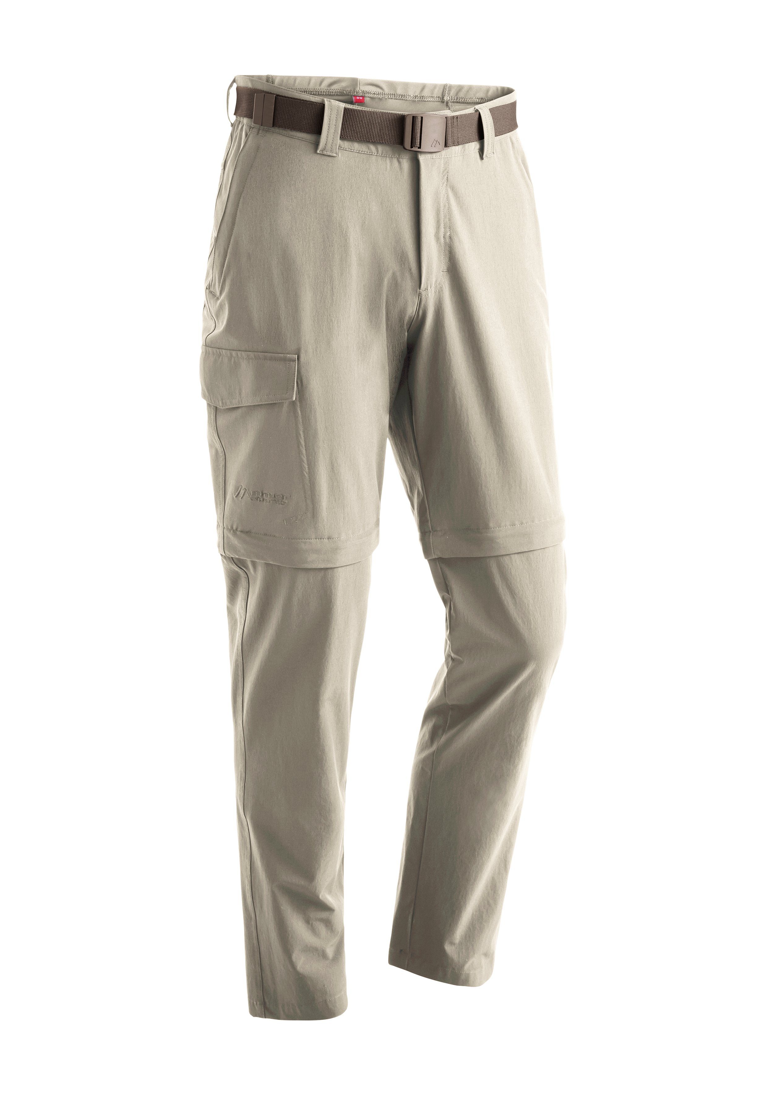 Funktionshose zip Torid Outdoor-Hose slim Herren beige Sports zipp-off Wanderhose, Maier atmungsaktive