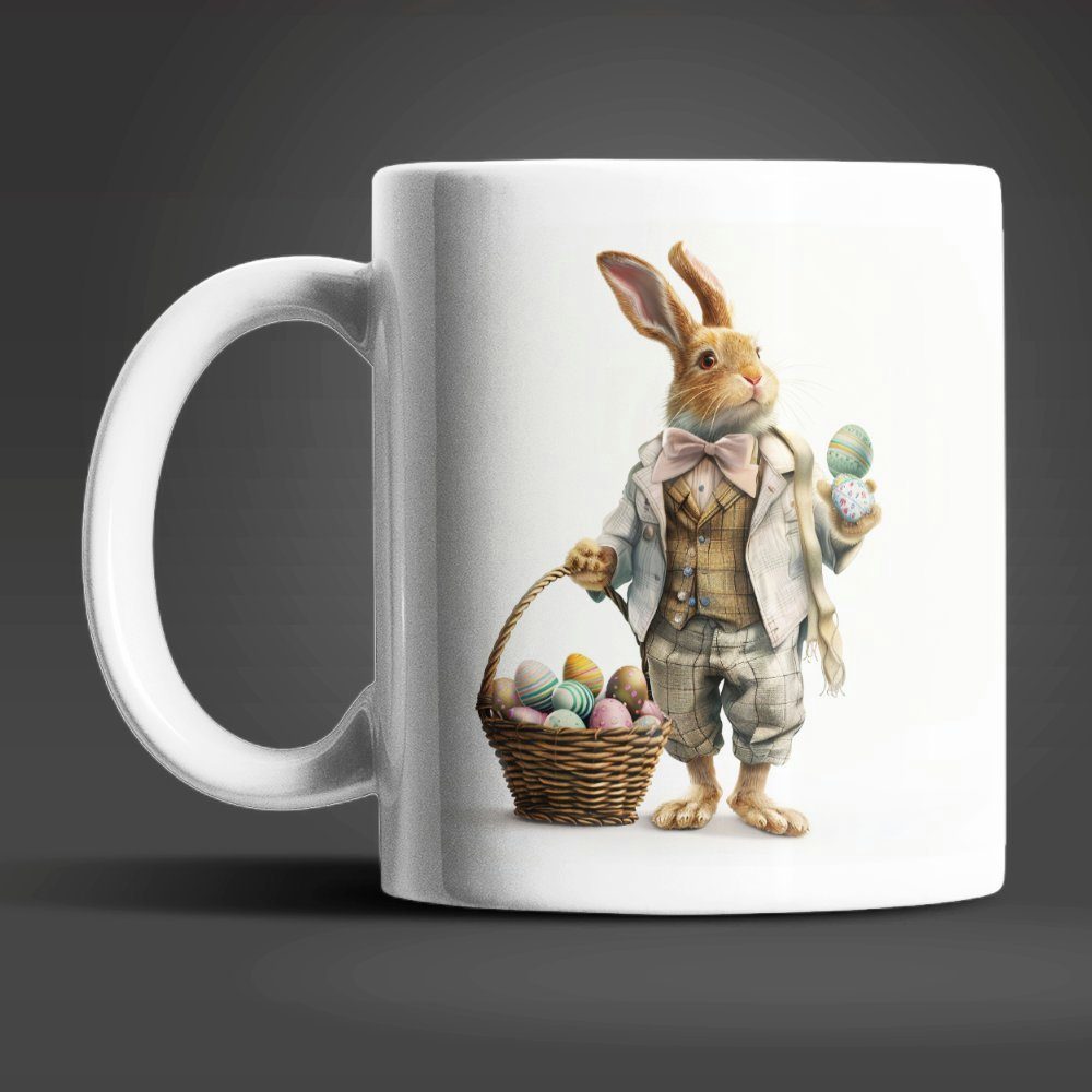 WS-Trend Tasse Osterhase Vintage Ostereier Ostern Kaffeetasse Teetasse, 1-tlg., Keramik, 325 ml