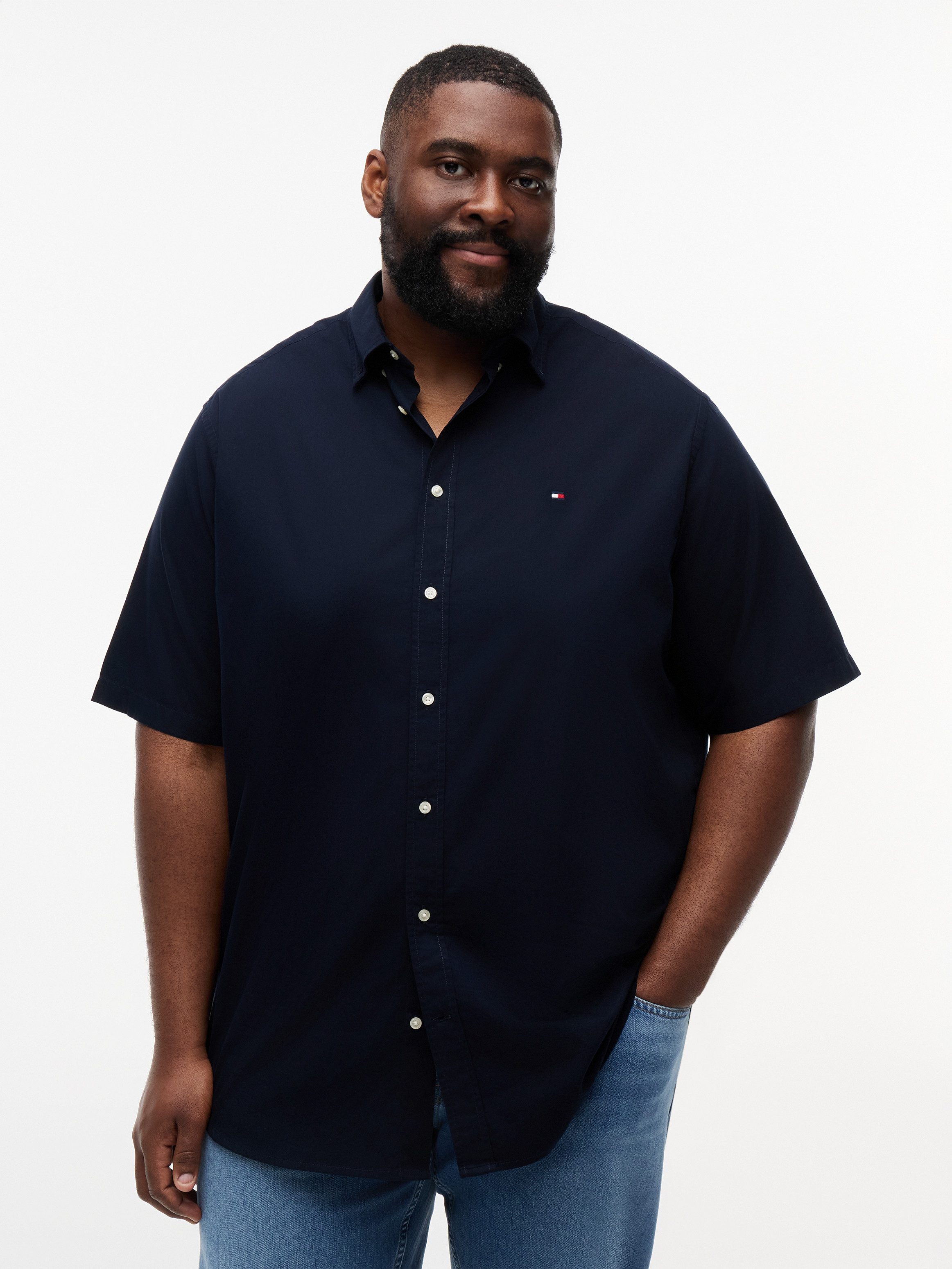Tommy Hilfiger Big & Tall Kurzarmhemd BT-FLEX POPLIN SOLID Große Größen
