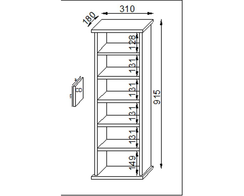 VCM CD-Regal Holz CD DVD Stand Regal Schrank Ständer Vostan