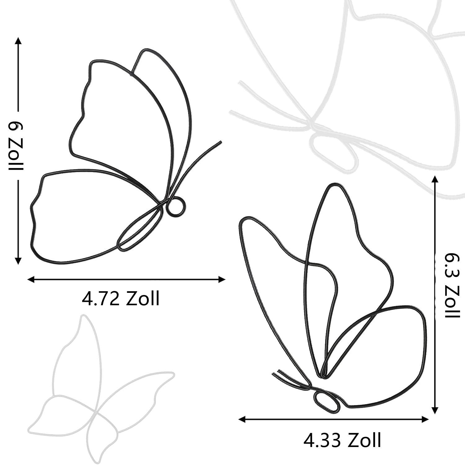 Refttenw Wanddekoobjekt 6 Stück Metall-Schmetterlings Wanddekorationen Schw günstig online kaufen
