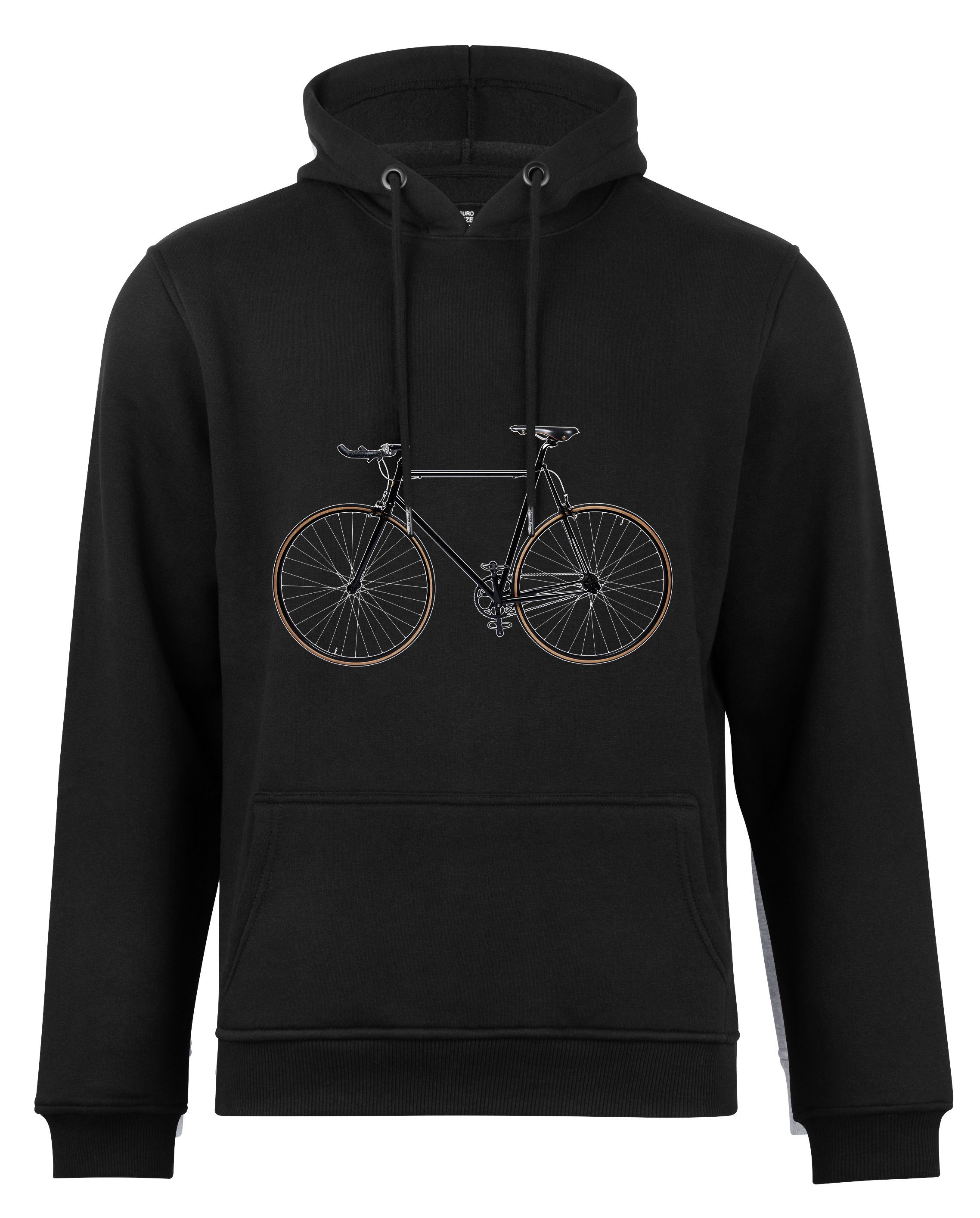 Hoodie - Fahrrad mit Innenfleece Prime® schwarz weichem Cotton Bike