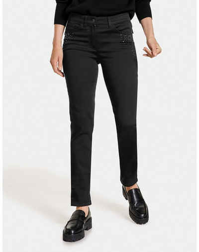 GERRY WEBER Stretch-Jeans »Jeans mit Steinchenapplikation Best4me SlimFit« (1-tlg) 5-Pocket
