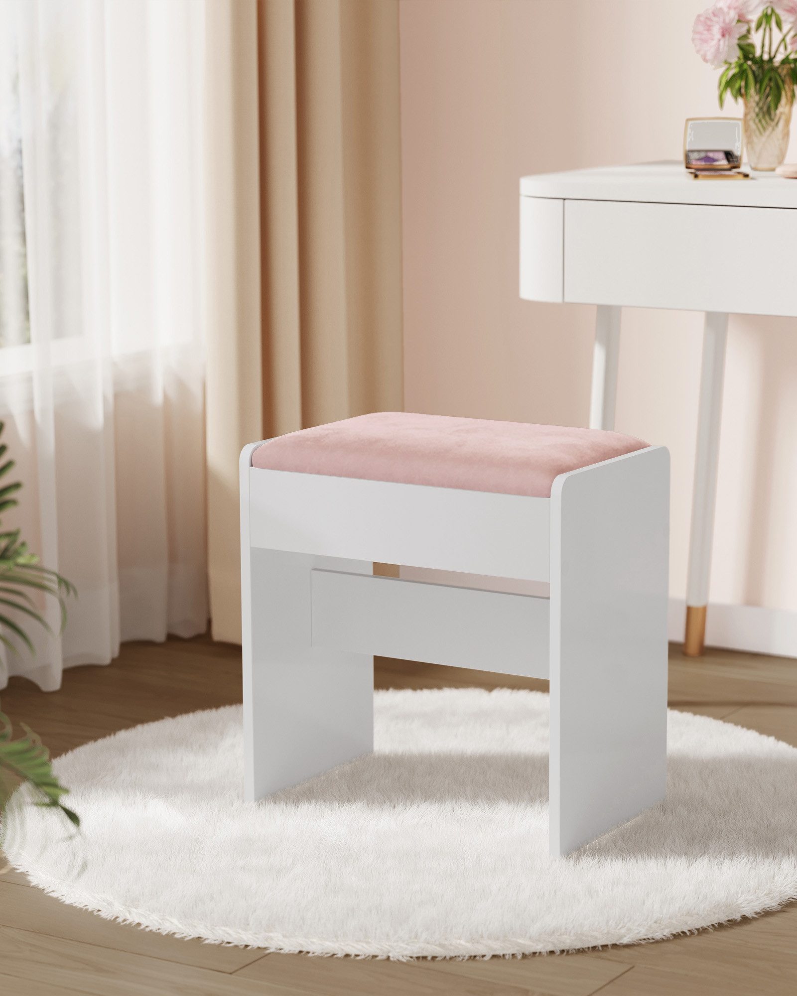 VASAGLE Schminktisch, Hocker Schminktisch, Sitzhocker gepolstert, günstig online kaufen