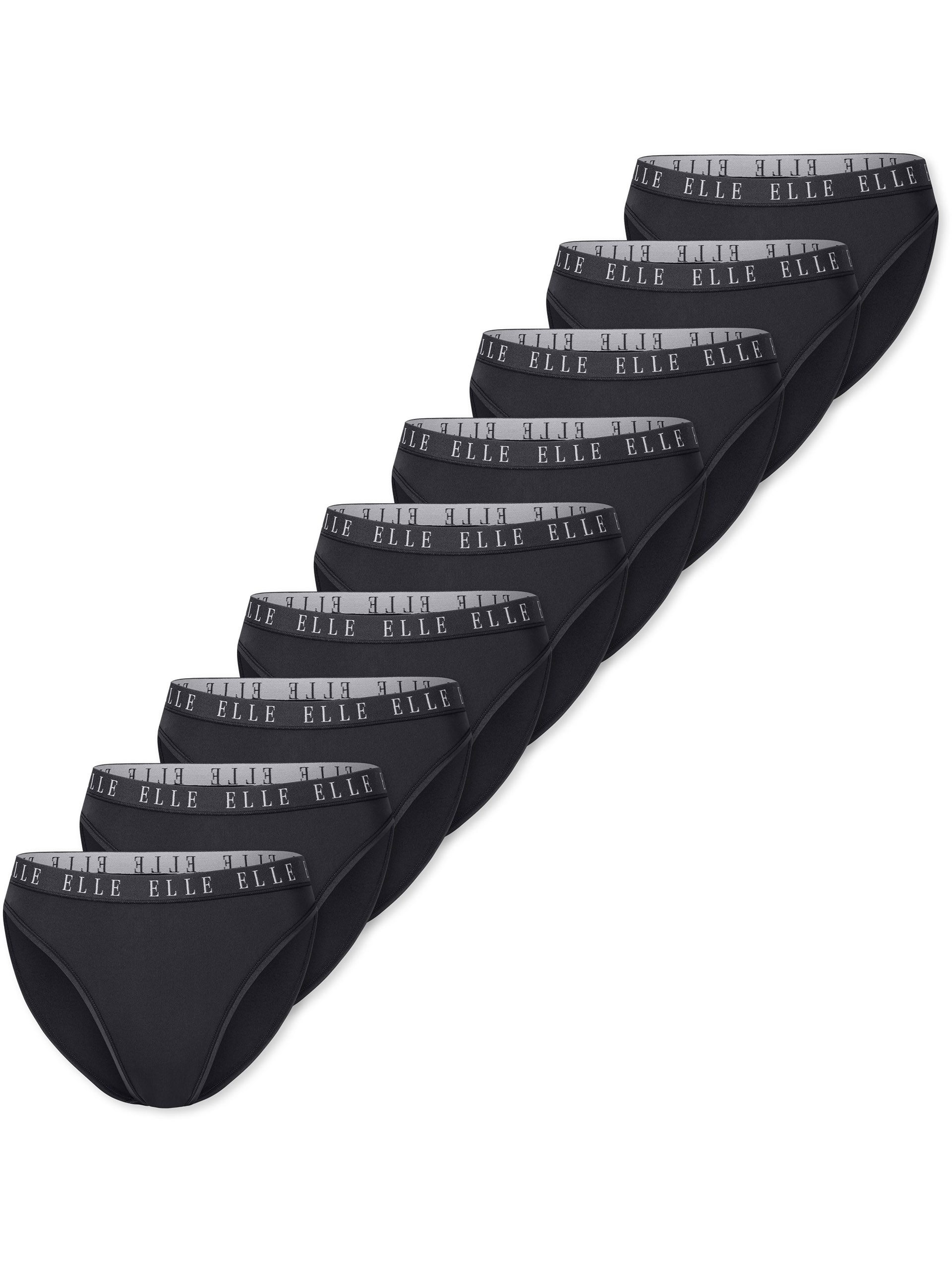 Elle Slip High Leg Logo (9-St) Unterhose, Basic Slip, Slip