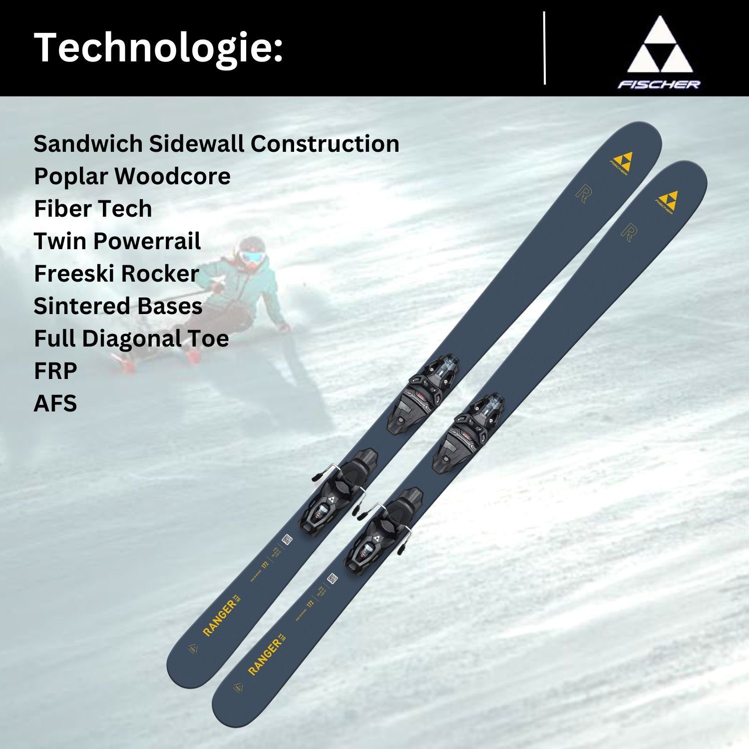 Fischer Z3-10 XTR + RSW10 Fischer Bindung Rocker Ski 2024 Sports Ranger TPR Ski,