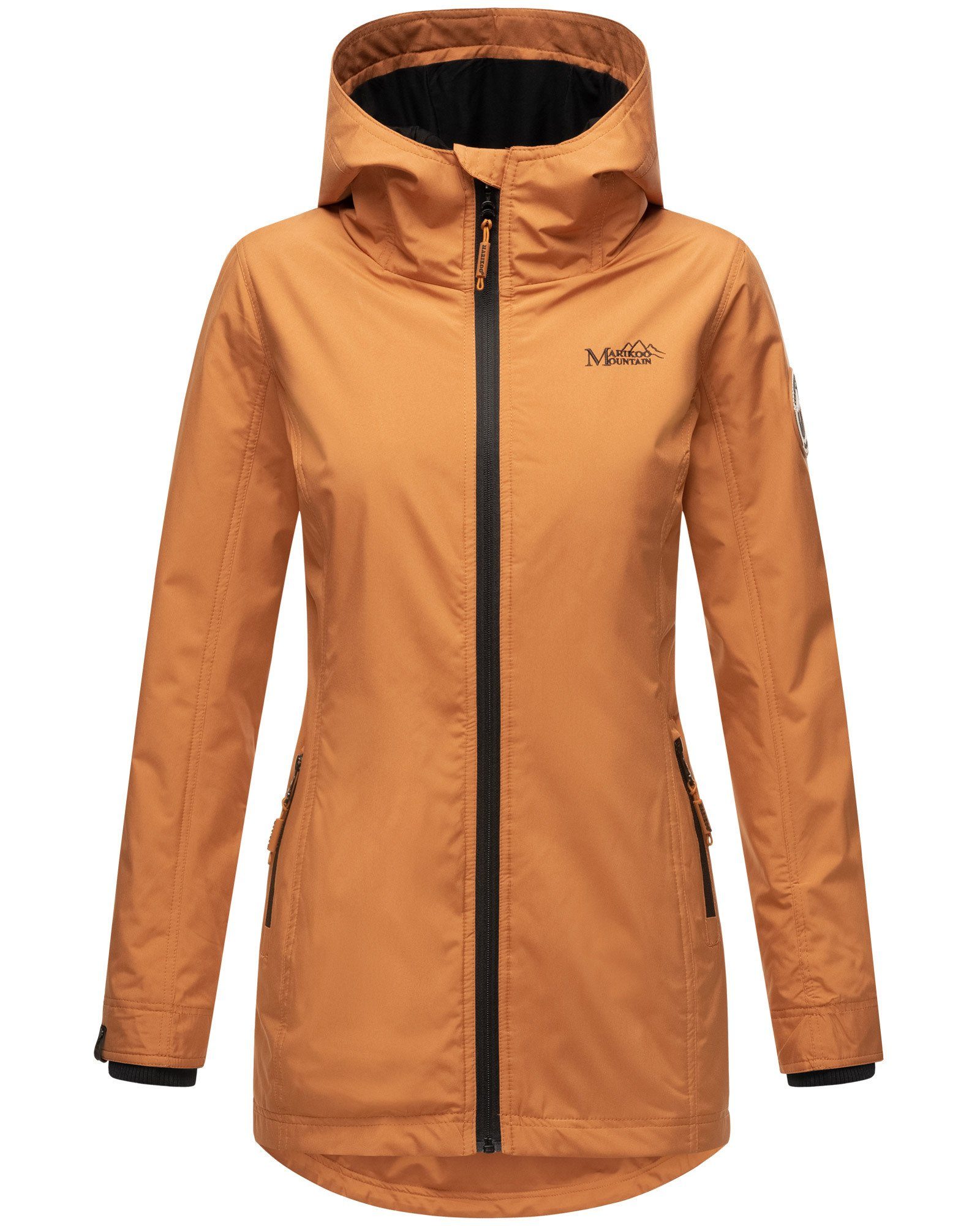 sportliche Übergangsjacke Outdoorjacke Honigbeere Kapuze Rusty Marikoo mit Cinnamon