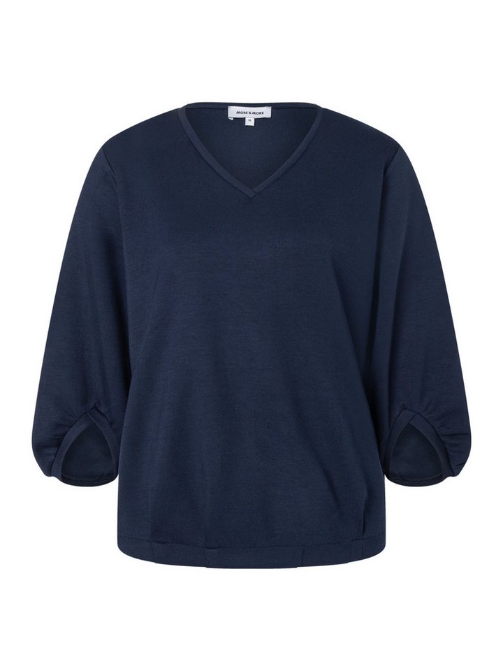 MORE&MORE Sweatshirt lockeres 3/4 Arm-Sweatshirt, Ballonärmel