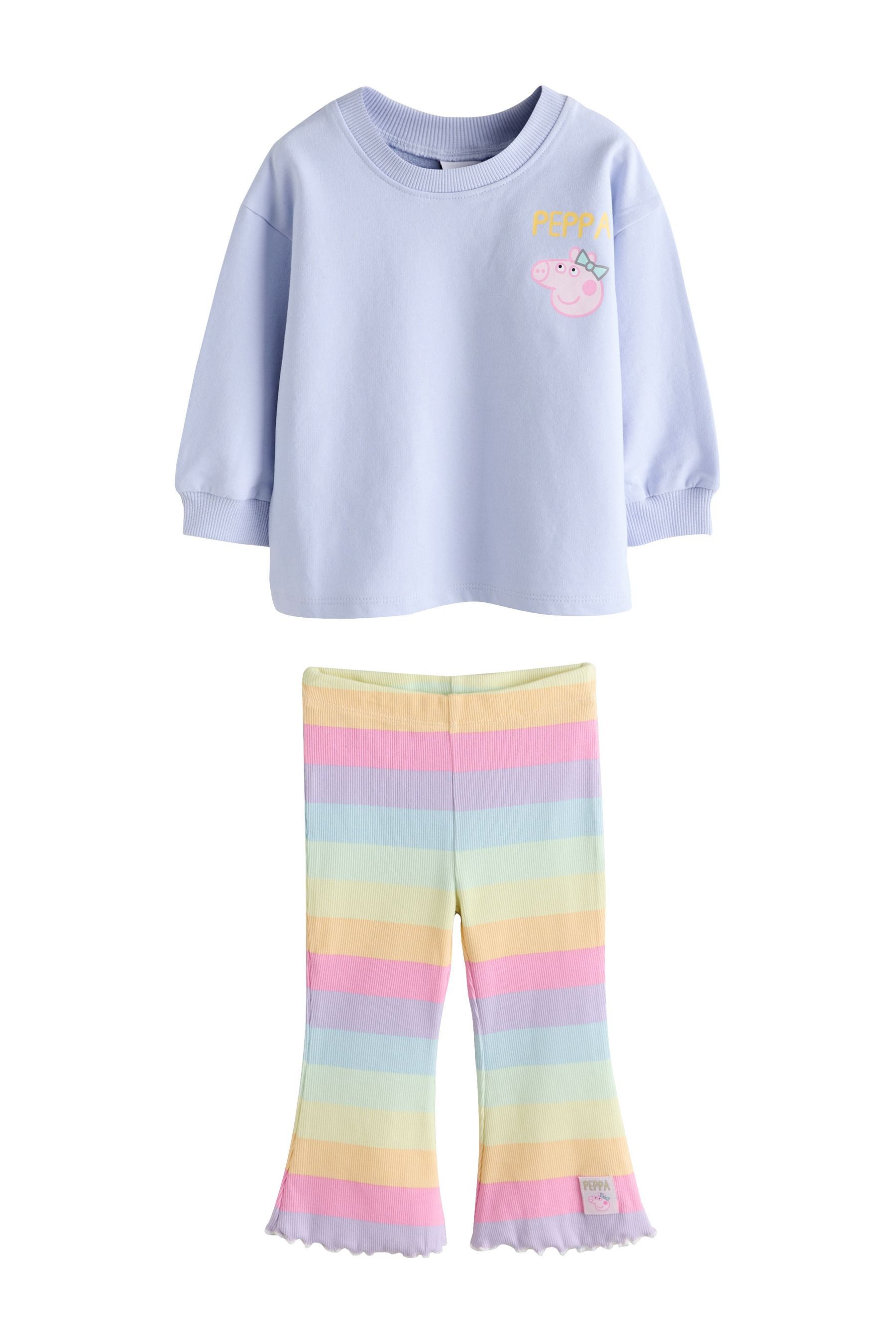Next Top & Leggings Langarmoberteil & ausgestellte Leggings, Peppa Pig (2-tlg)