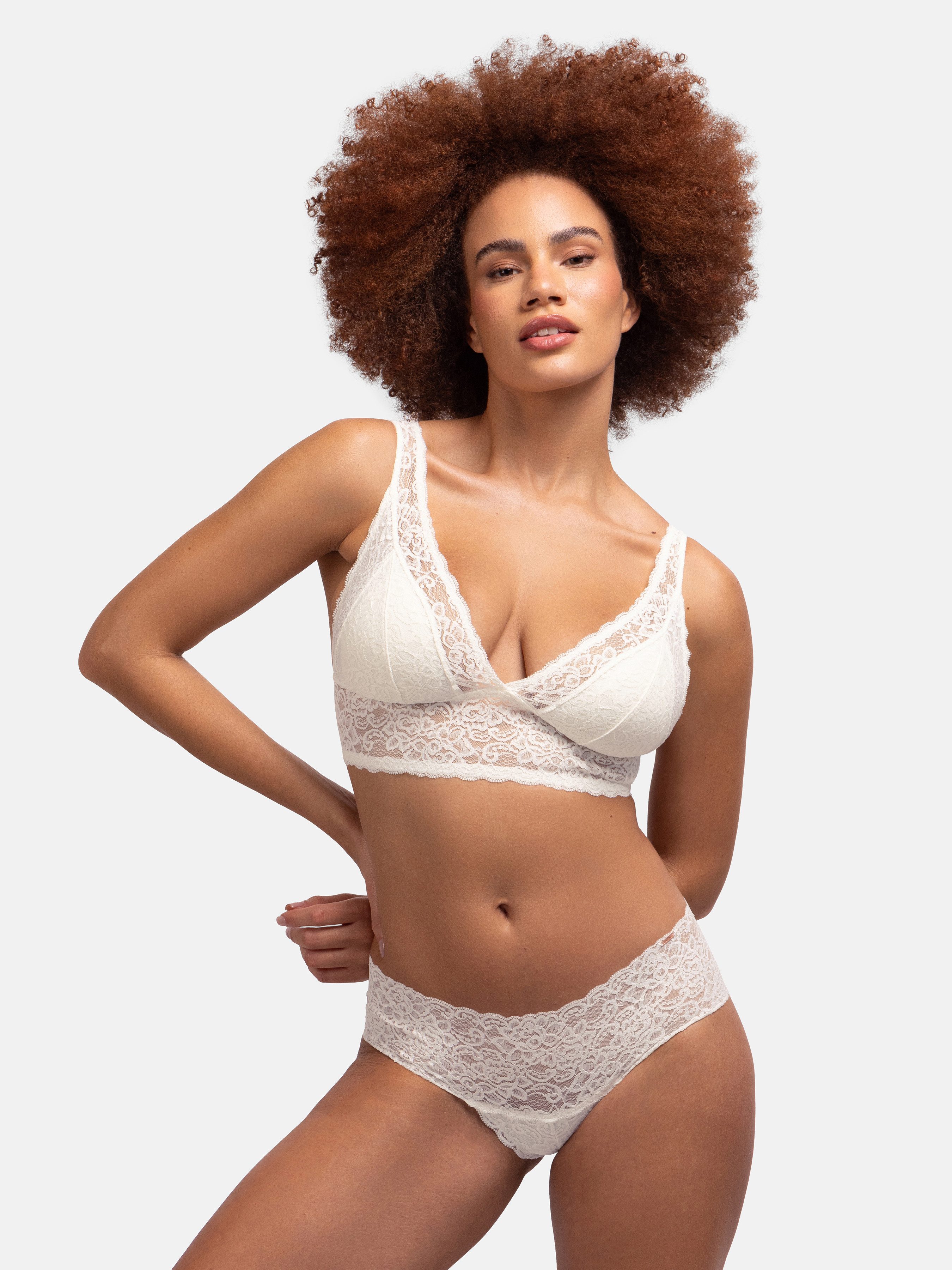Dorina Bralette Lana (2er Pack) ohne Bügel, florale Spitze, breites Unterbrustband