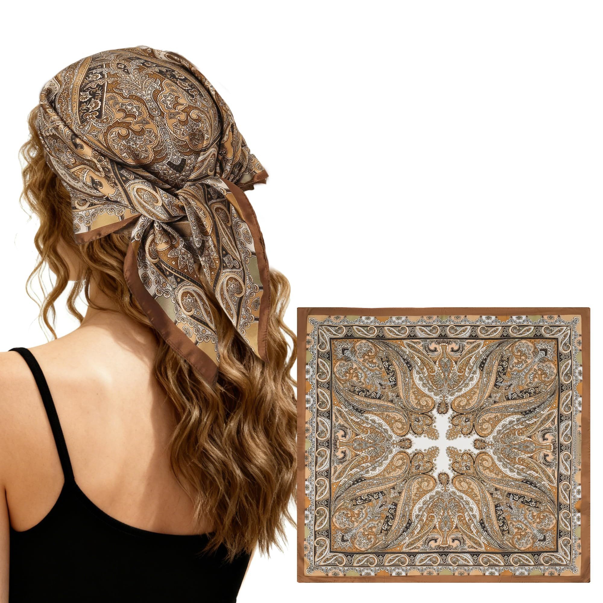 Zaewry Seidentuch Damen Seide Gefühl Schal Halstuch Schal Frauen Scarf Bandana, (1-St), Taschentuch Ansatz Handgelenk