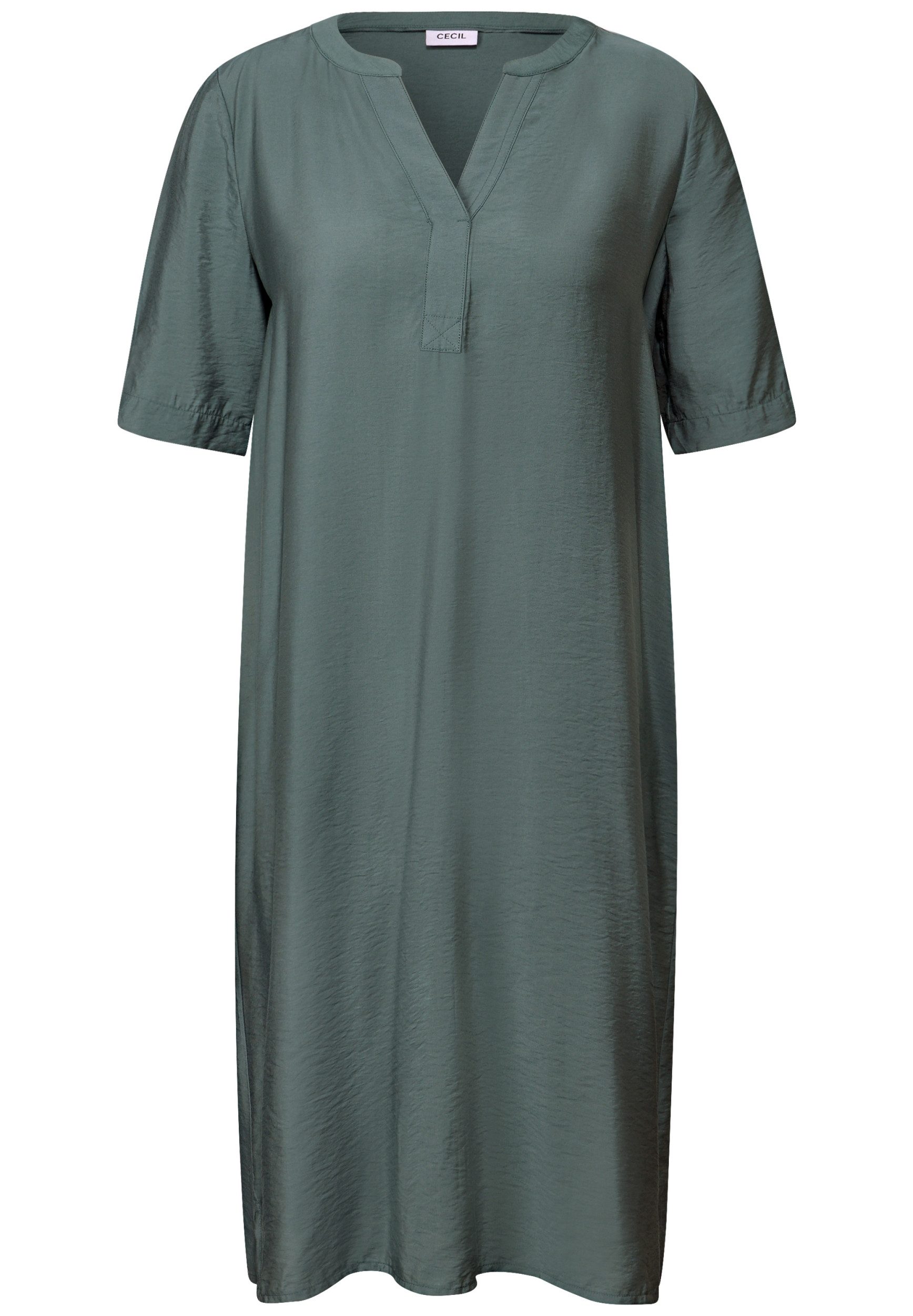 CECIL Sommerkleid - Tunikakleid Cecil - kurzarm Kleid - Solid Split Neck Dress