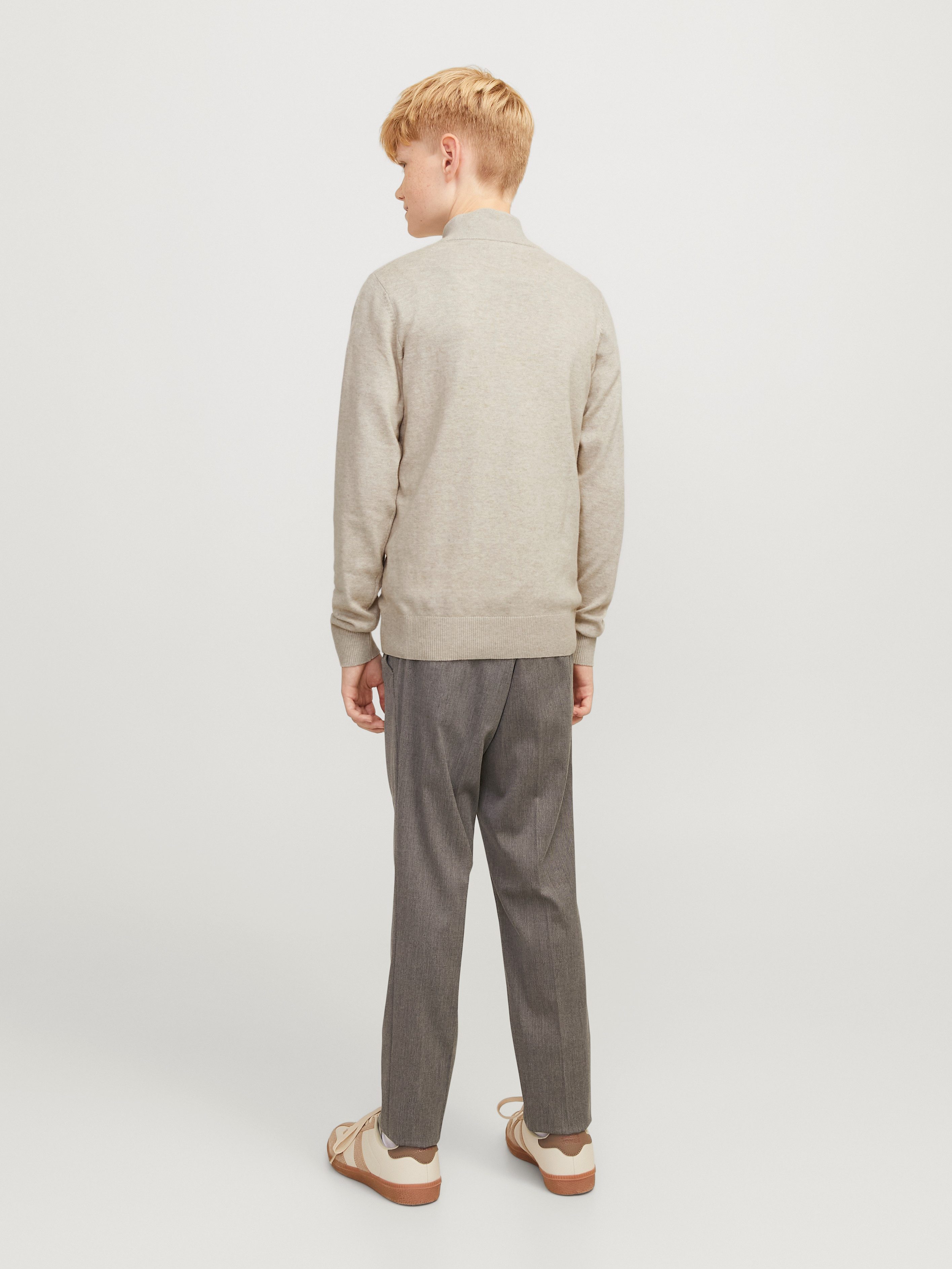 Jack & Jones Junior Troyer JJEEMIL KNIT HALF ZIP NOOS JNR Baumwollmischung, regular fit