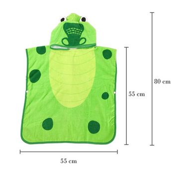Vivi Idee Badetuch Kinder Badeponcho Kapuzenhandtuch Bademäntel 100% Baumwolle, aus Krokodil Motiv, weiches und super saugfähiges, 0-6 Jahre